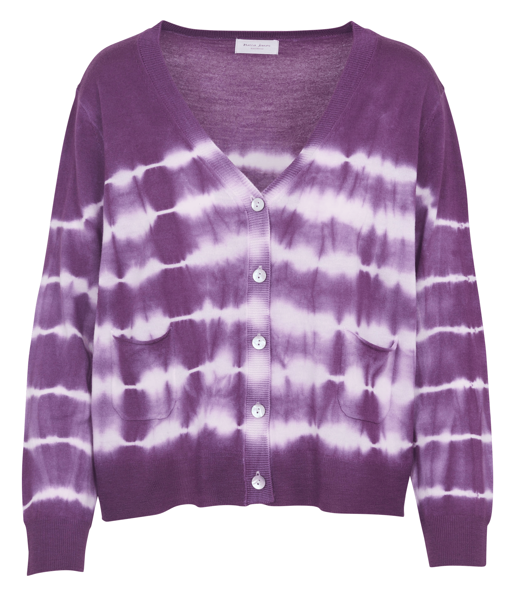 Cardigan col V imprimé Tie&Dye en laine BELLA JONES Violet