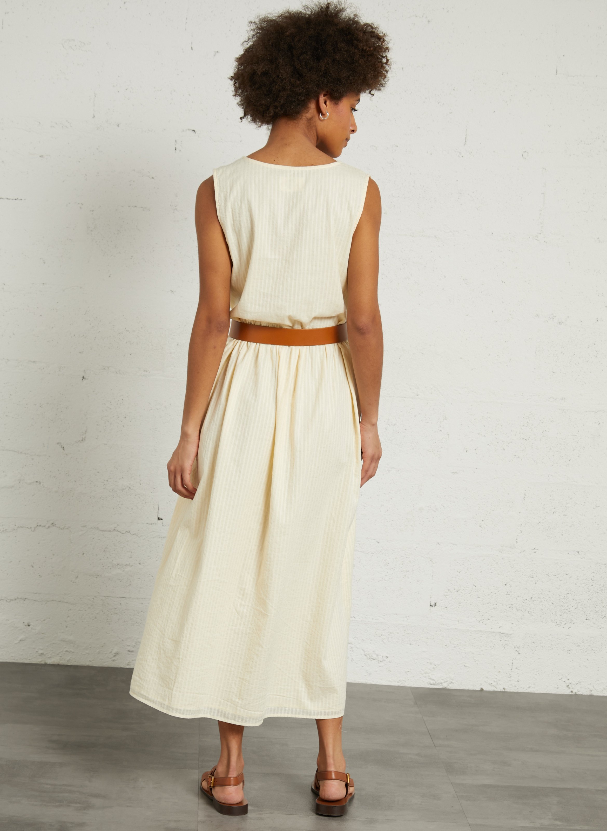 Robe ample col V sans manches DES PETITS HAUTS Jaune