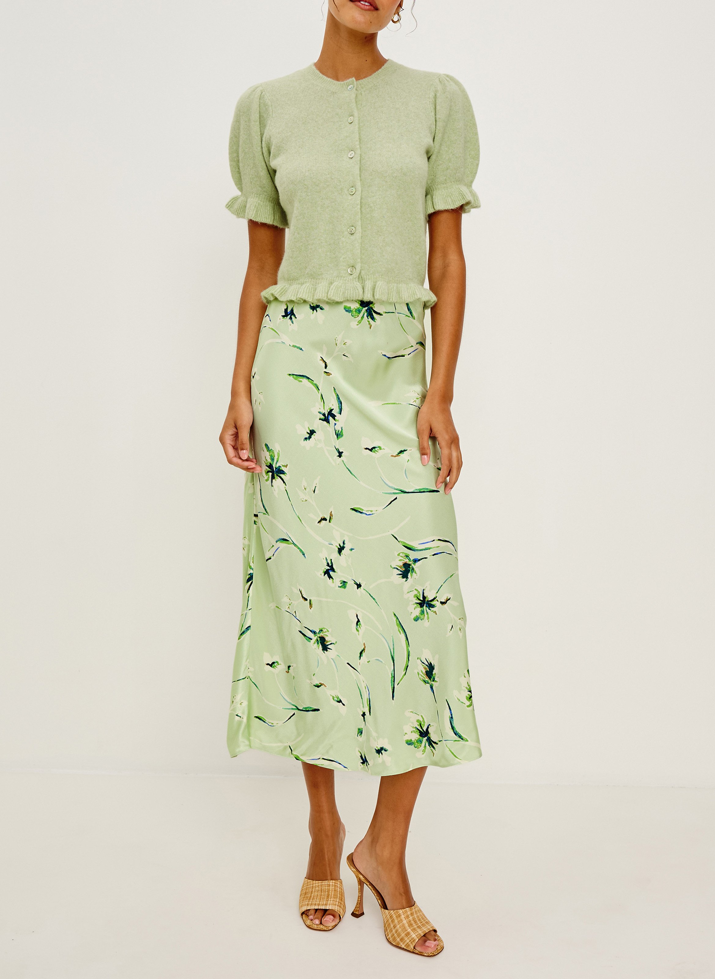 Recht gebreid vest met ronde hals RAILS Groen