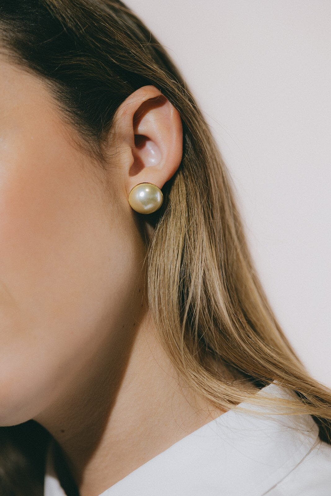 Earrings studs gold-plated with fine gold MONSIEUR SIMONE Silver