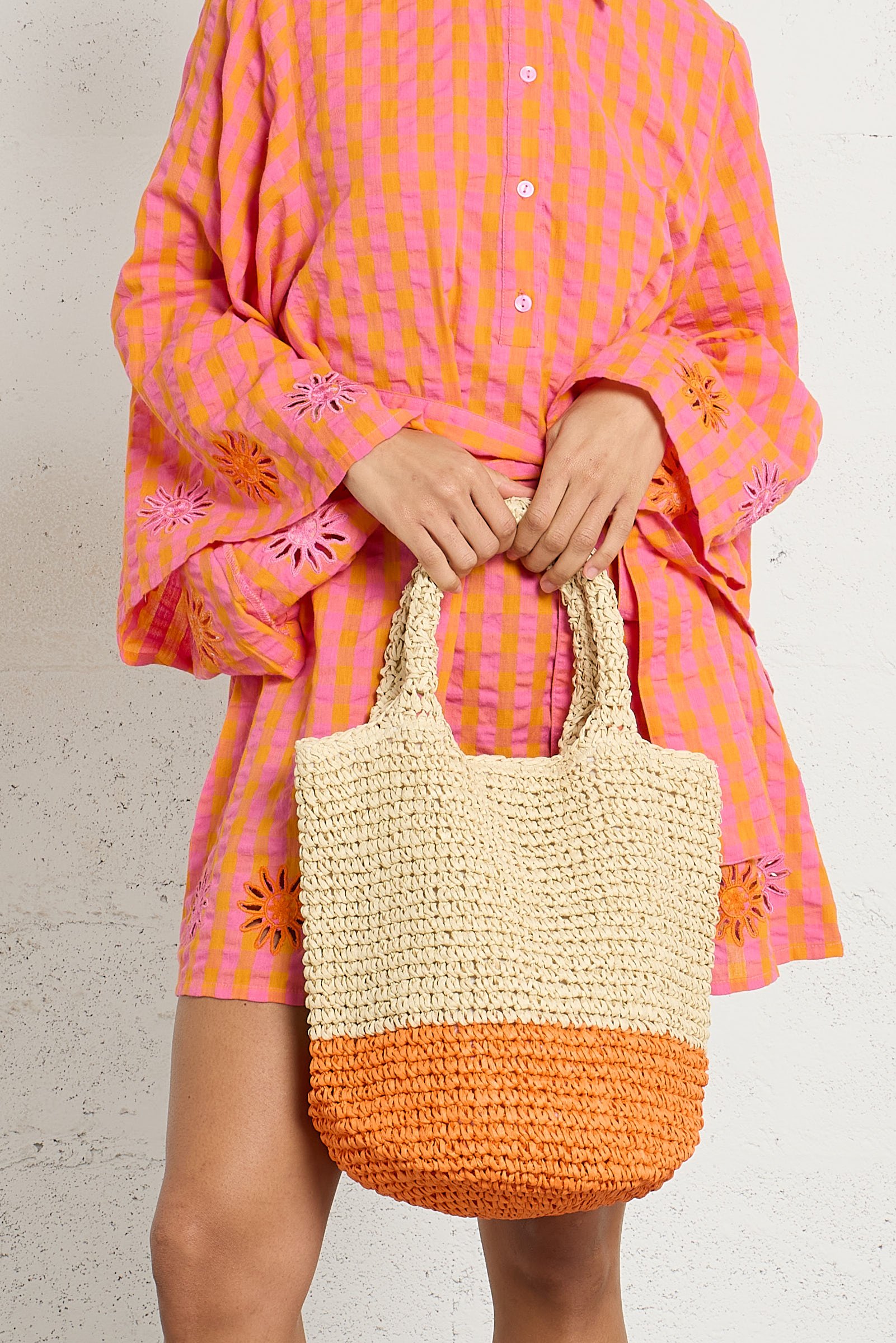 Panier tressé AU PRINTEMPS PARIS Orange