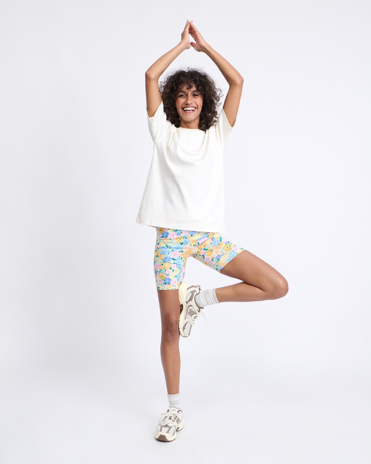 Organic cotton floral print cycling shorts EMOI EMOI Multicolored