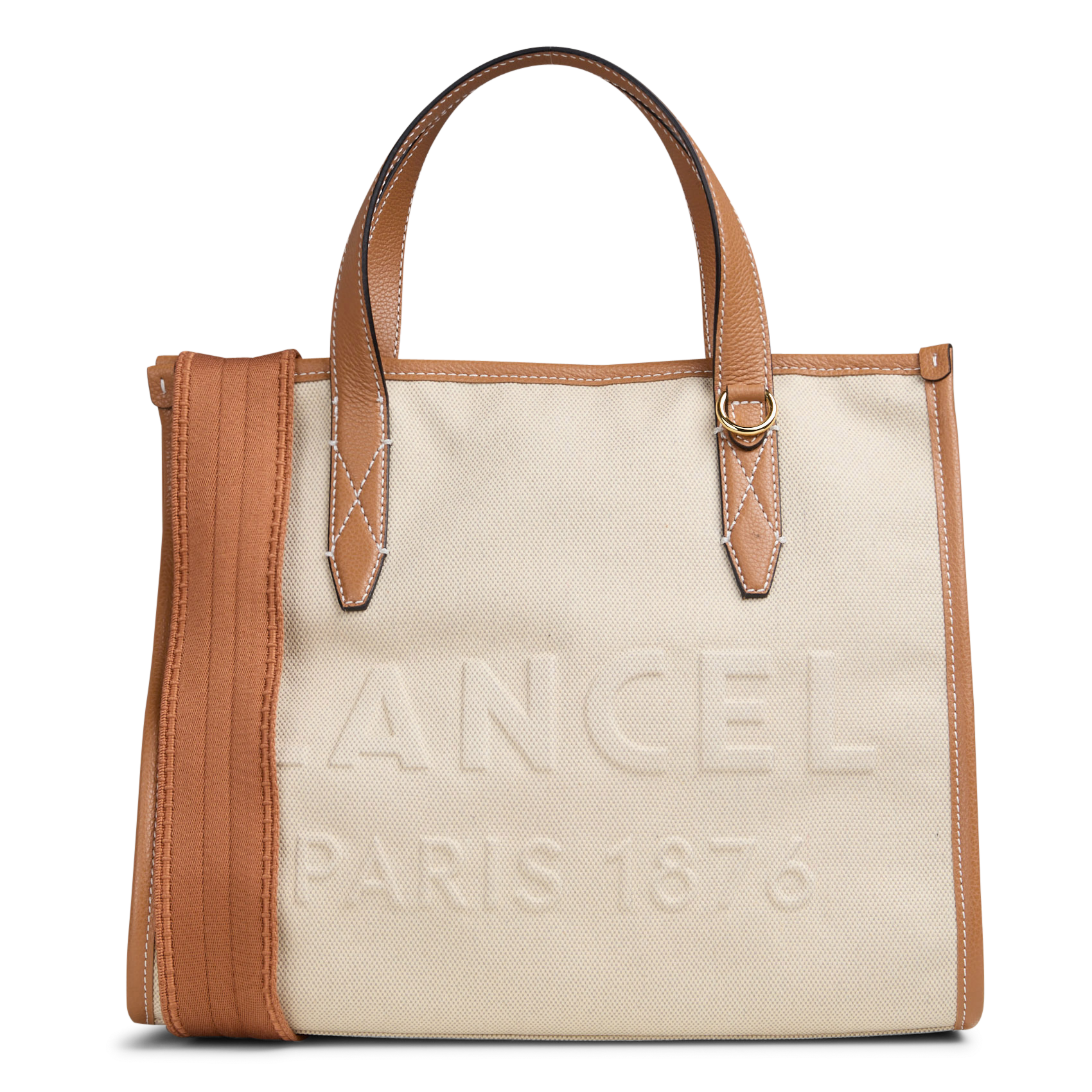 Sac cabas en coton mélangé LANCEL Beige