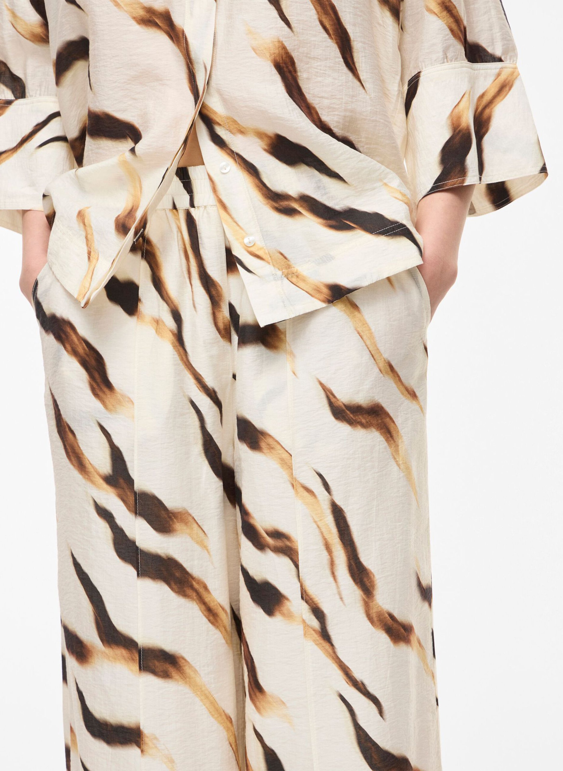 Weite Hose mit Muster ROUGE EDIT Beige