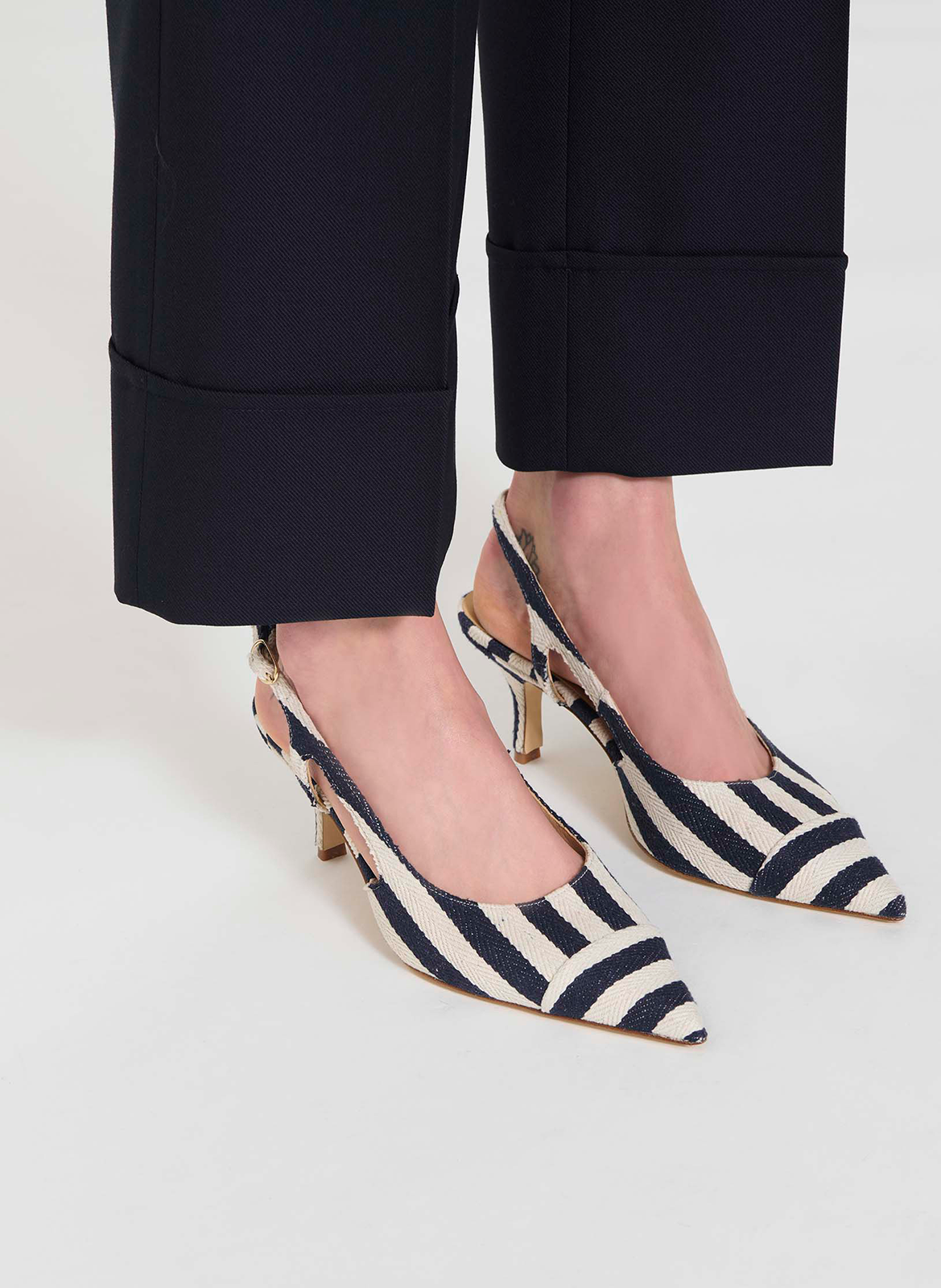 Pointed striped pumps TARA JARMON Blue