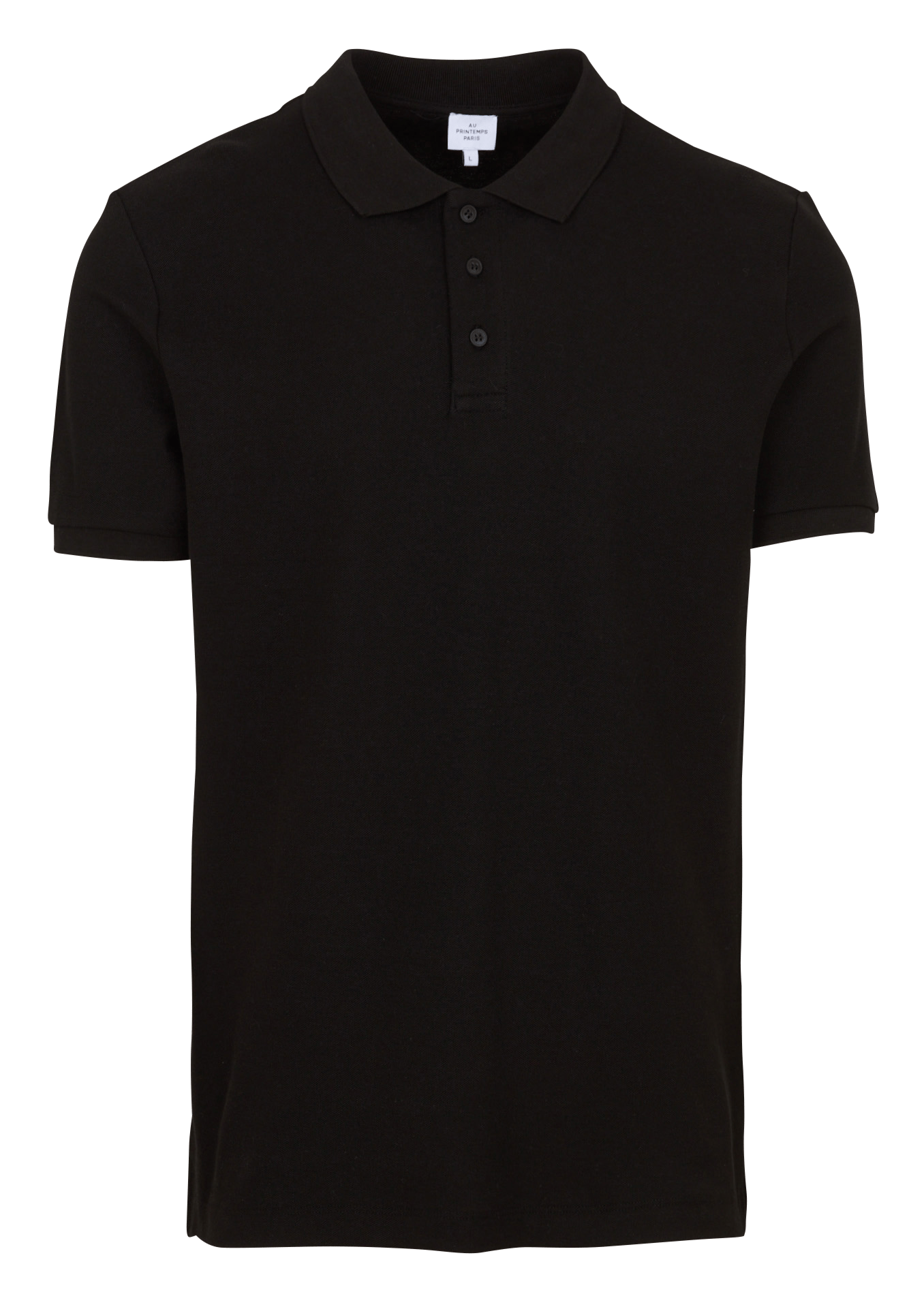White short-sleeve polo AU PRINTEMPS PARIS Black