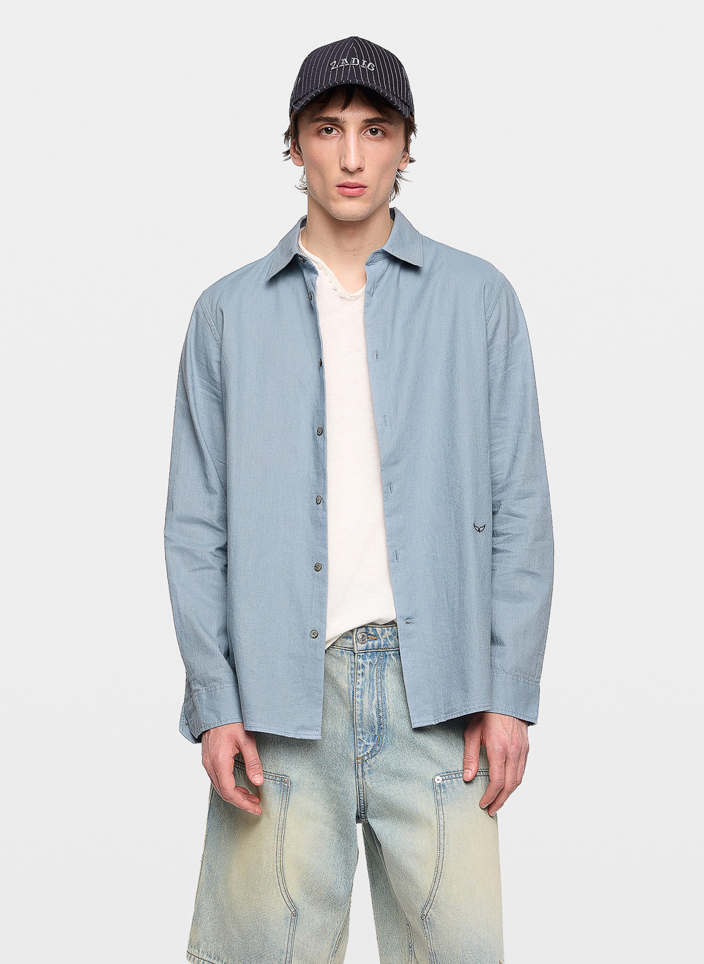 Chemise droite boutonnée en lin mélangé ZADIG&VOLTAIRE