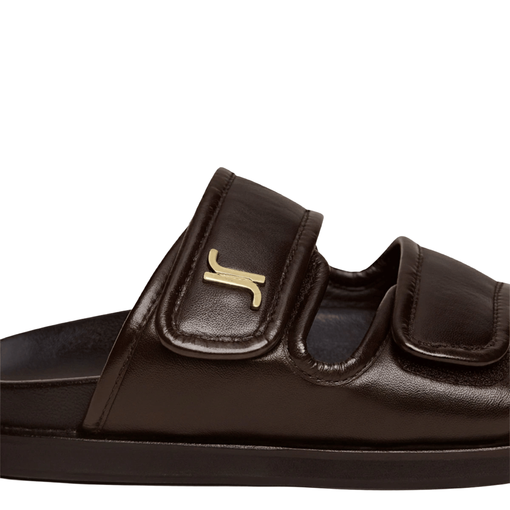 Aouda flat leather sandals JONAK Brown