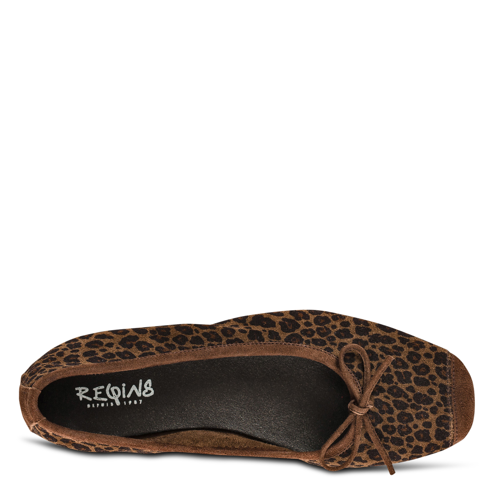 Ballerines en cuir imprimées REQINS Marron