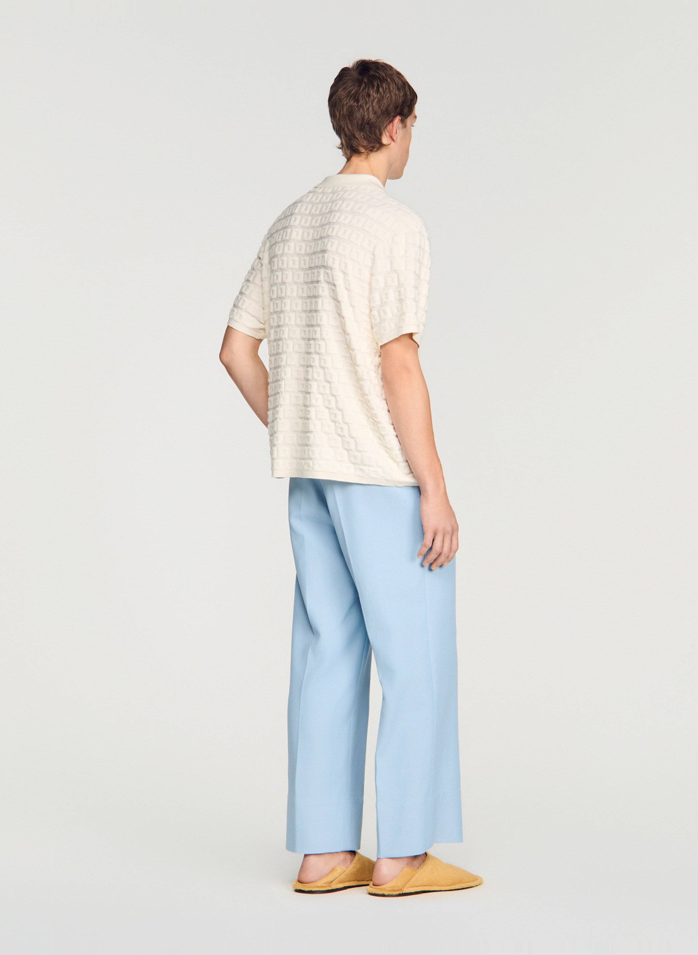 Recht vest met klassieke kraag SANDRO Beige