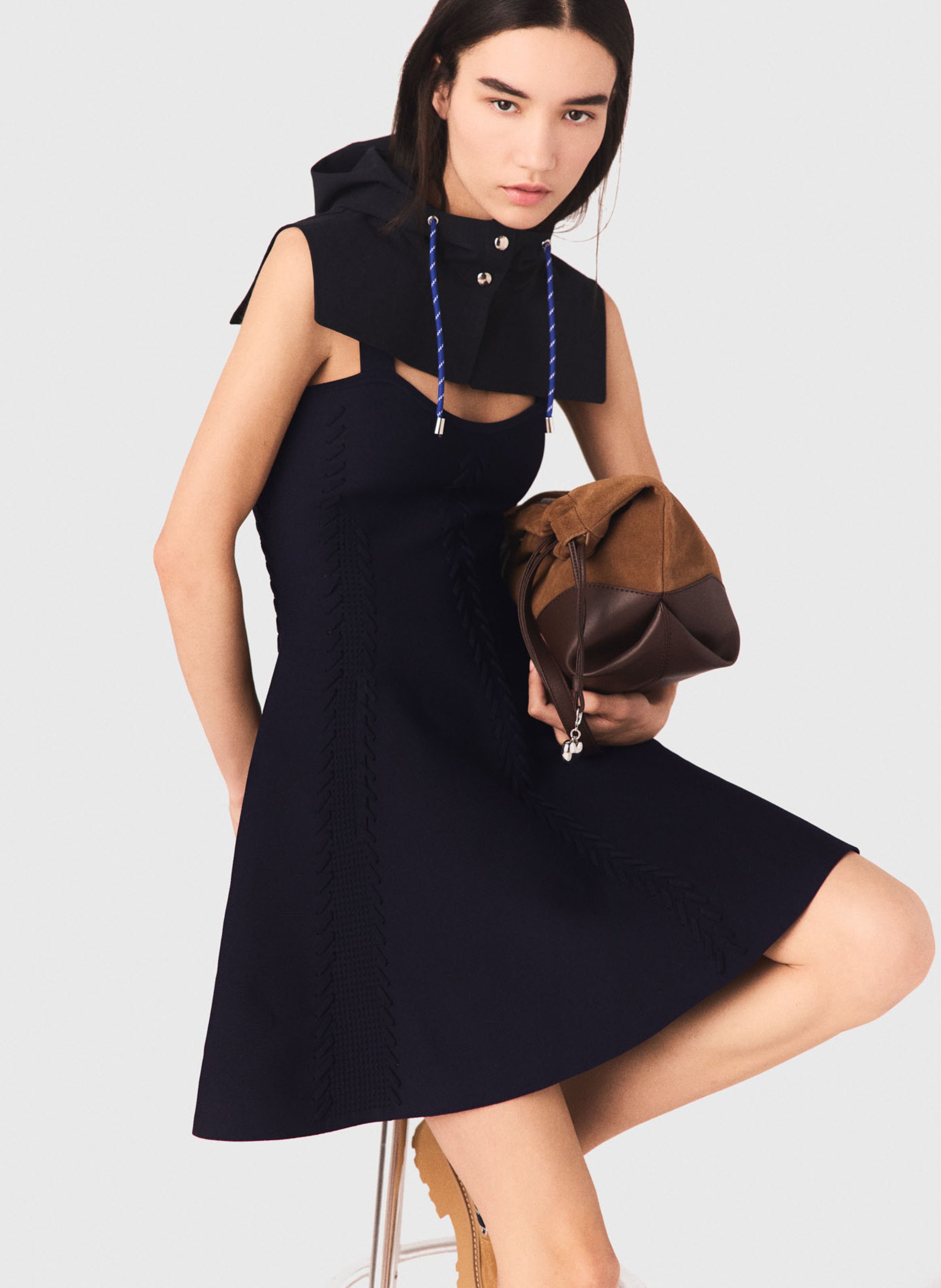 Korte jurk met schouderbandjes MAJE Blauw