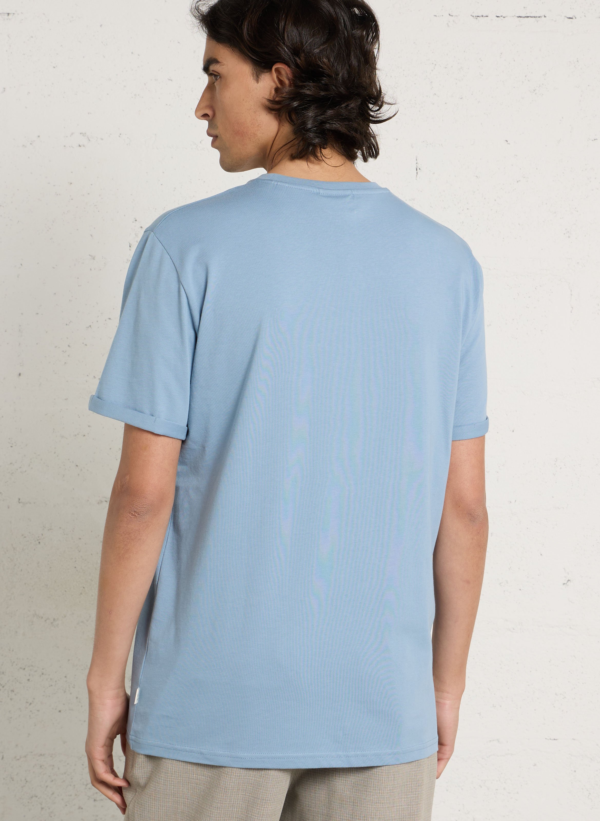 Rundhals-T-Shirt aus Bio-Baumwolle LES DEUX Blau