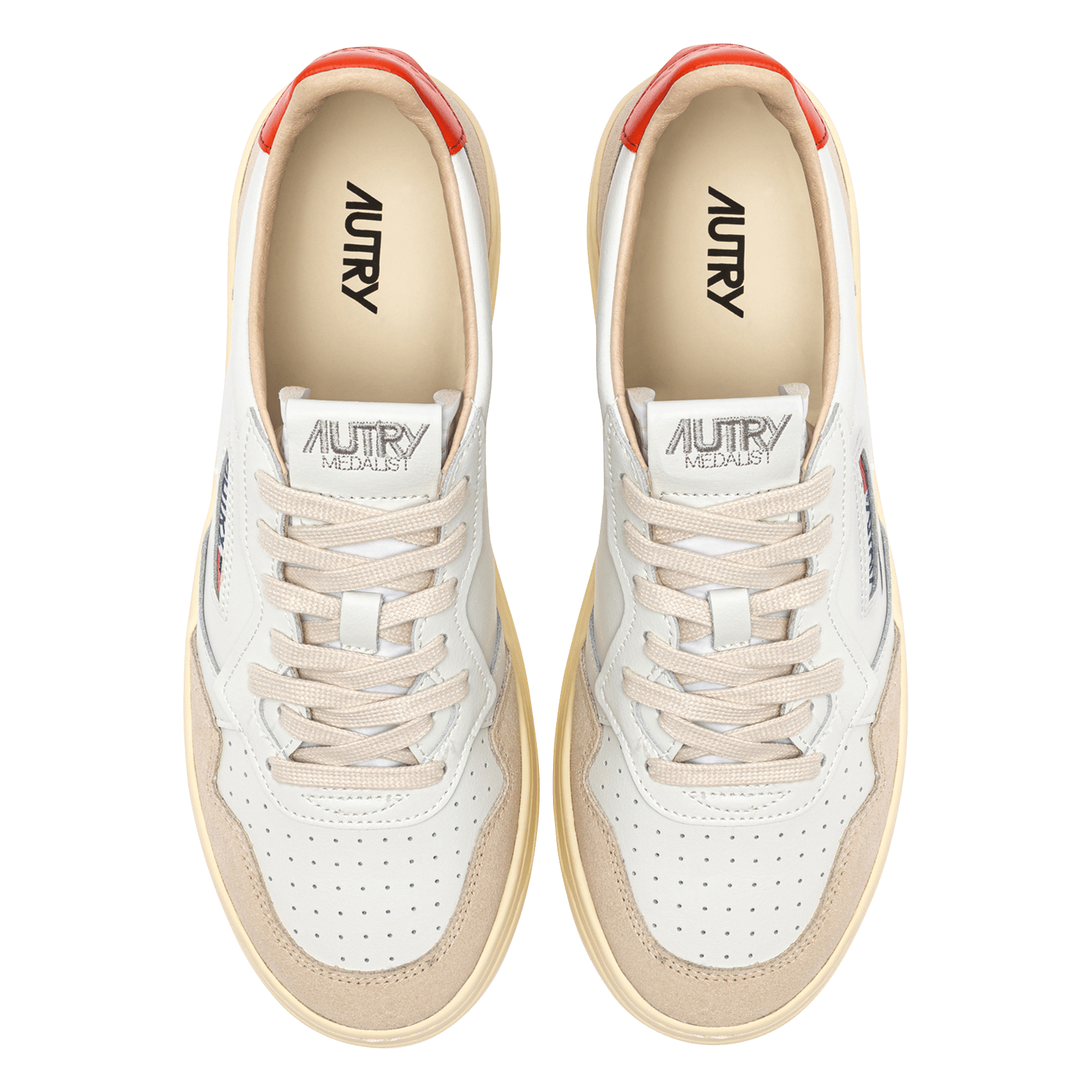 Niedrige Sneaker aus Leder-Mix AUTRY Orange