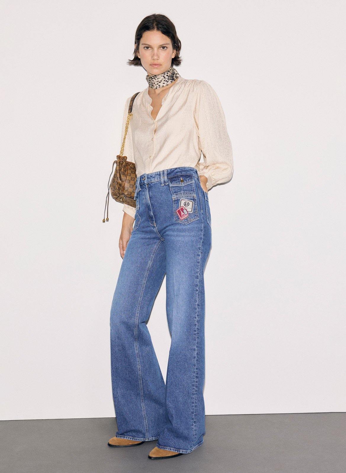 Fließende Bluse mit Jacquardmuster GERARD DAREL Beige
