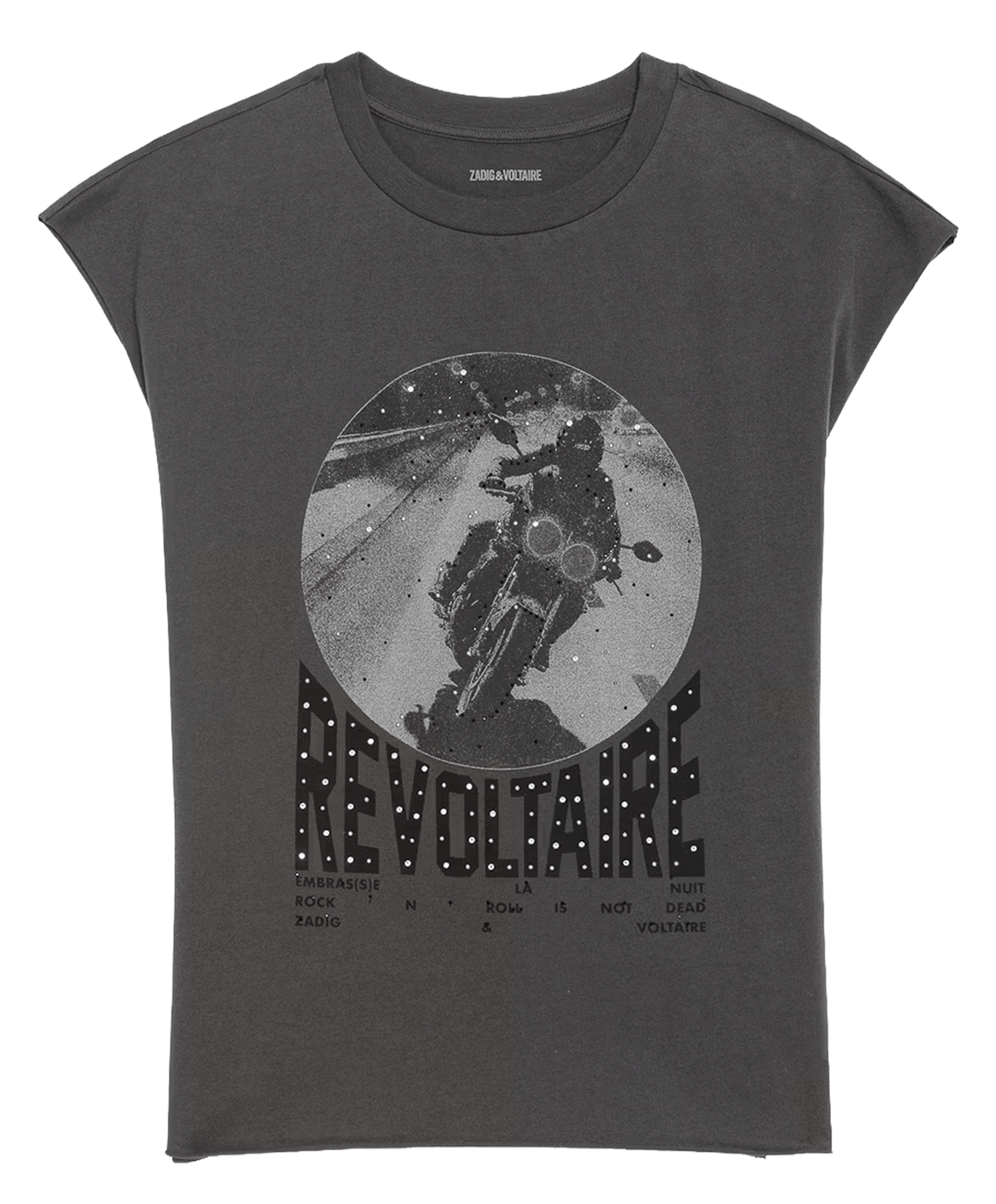 Gerade geschnittenes Baumwoll-T-Shirt ZADIG&VOLTAIRE Grau