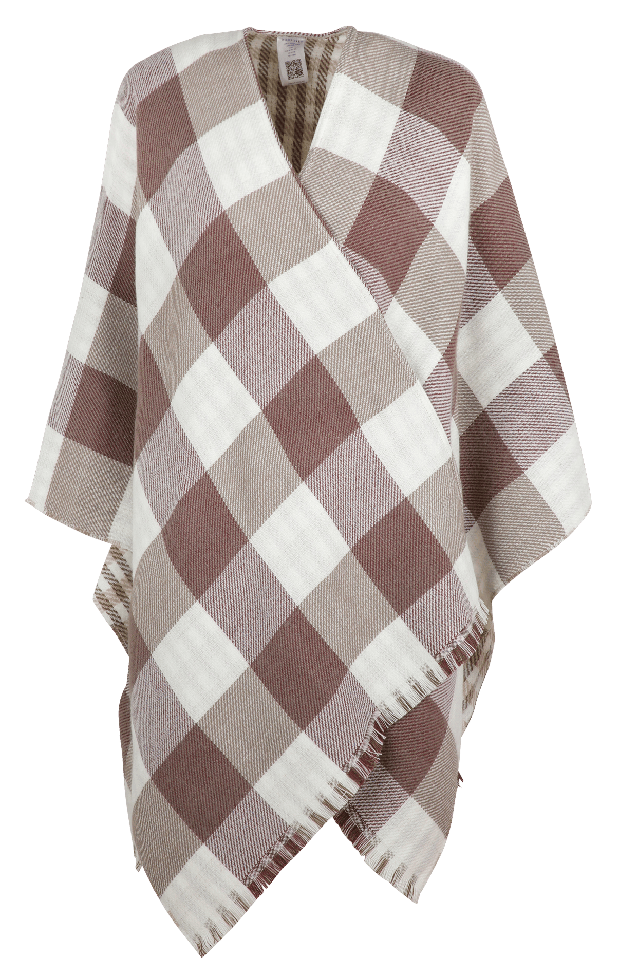 Poncho en maille imprimée HUMILITY Blanc