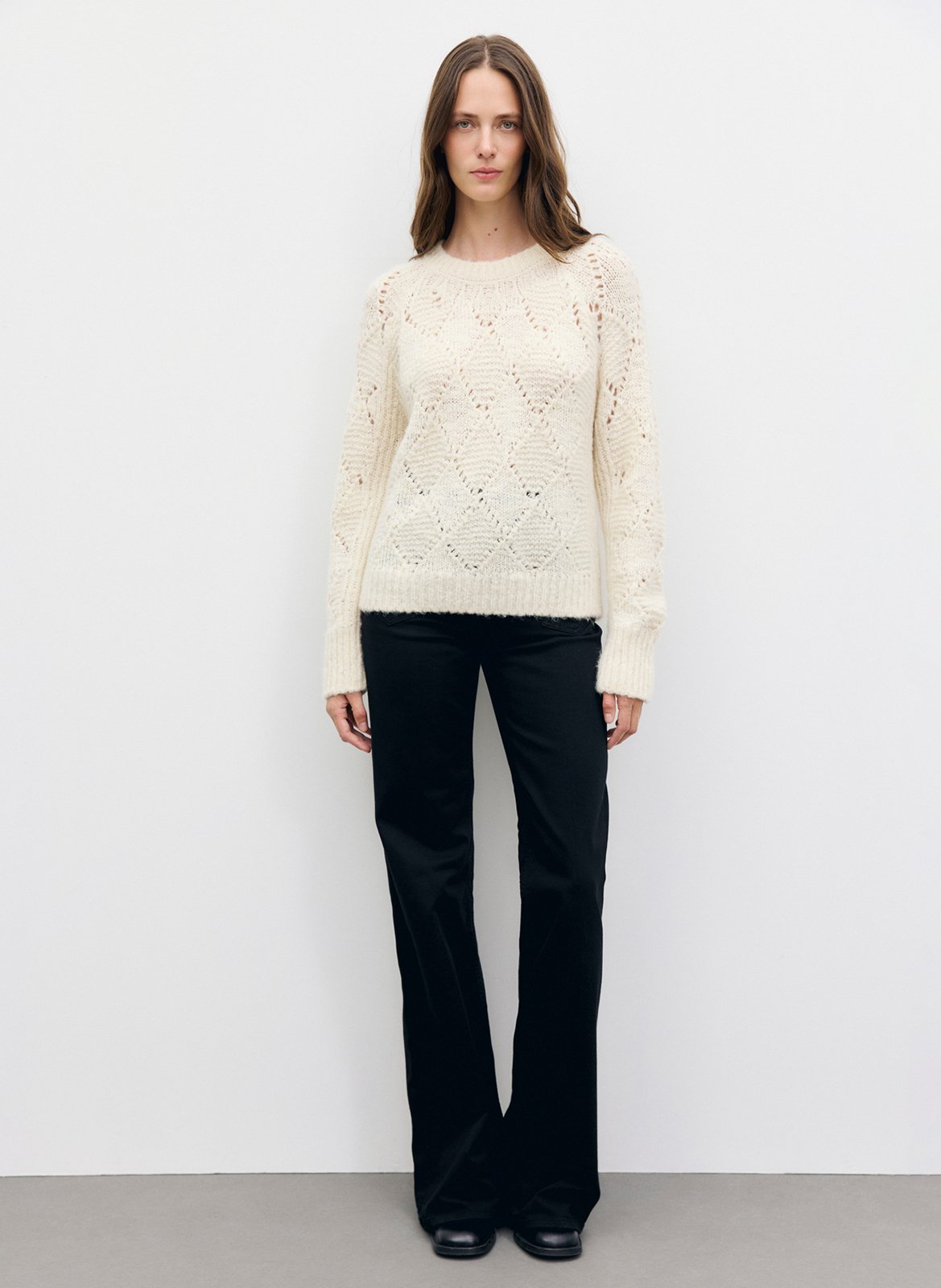 Pull droit col rond en laine mélangée GERARD DAREL Beige