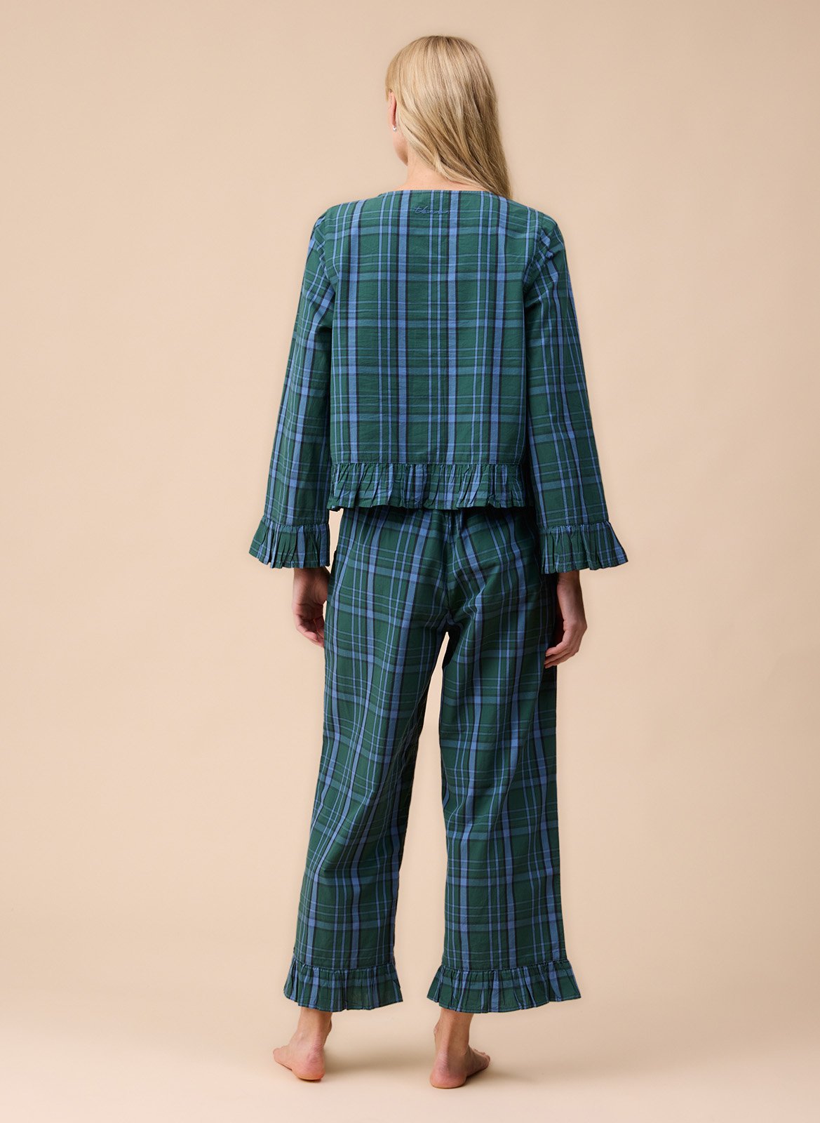 Pyjamamuster in Karo aus Baumwolle TBCO Grun