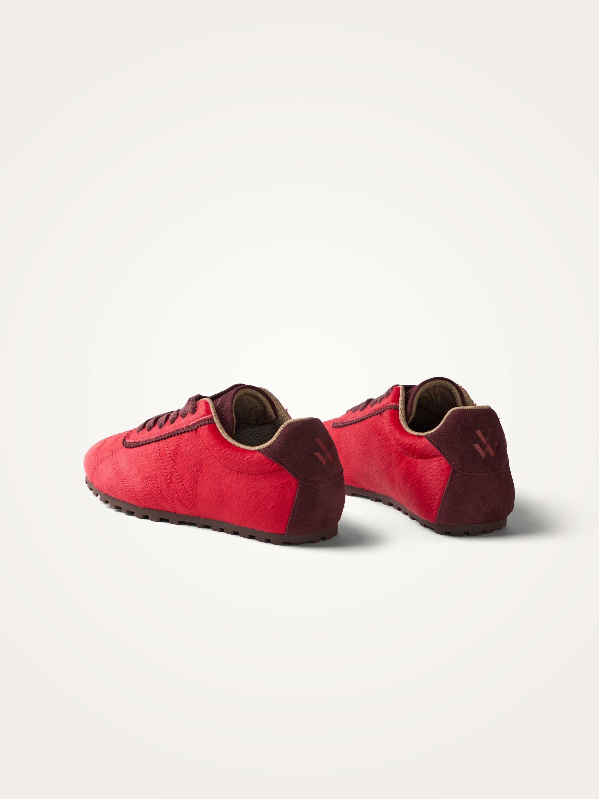 Sneakers with monogram sewn on a thin grooved sole VANESSA WU Red