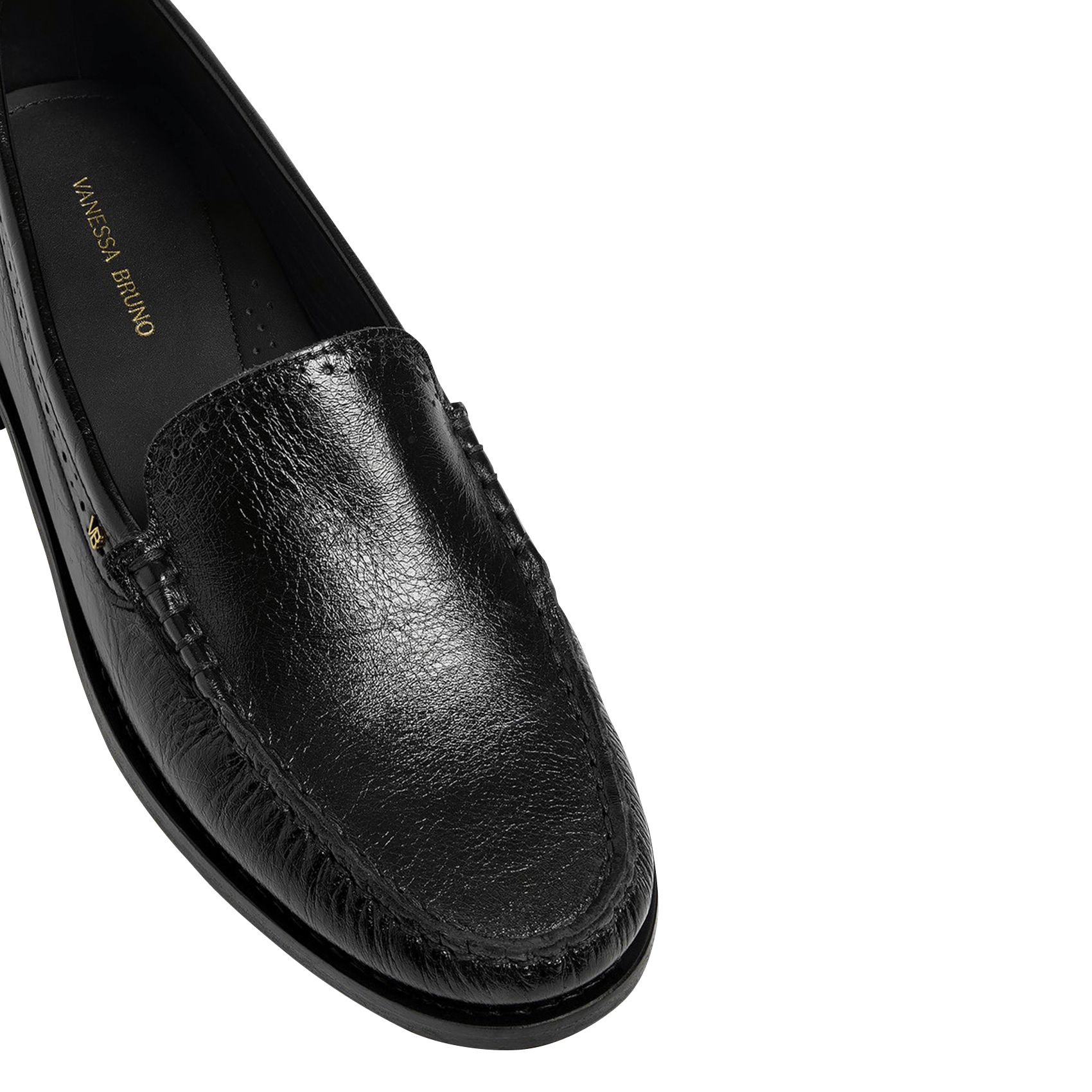 Mocassins unis en cuir lisse VANESSA BRUNO Noir