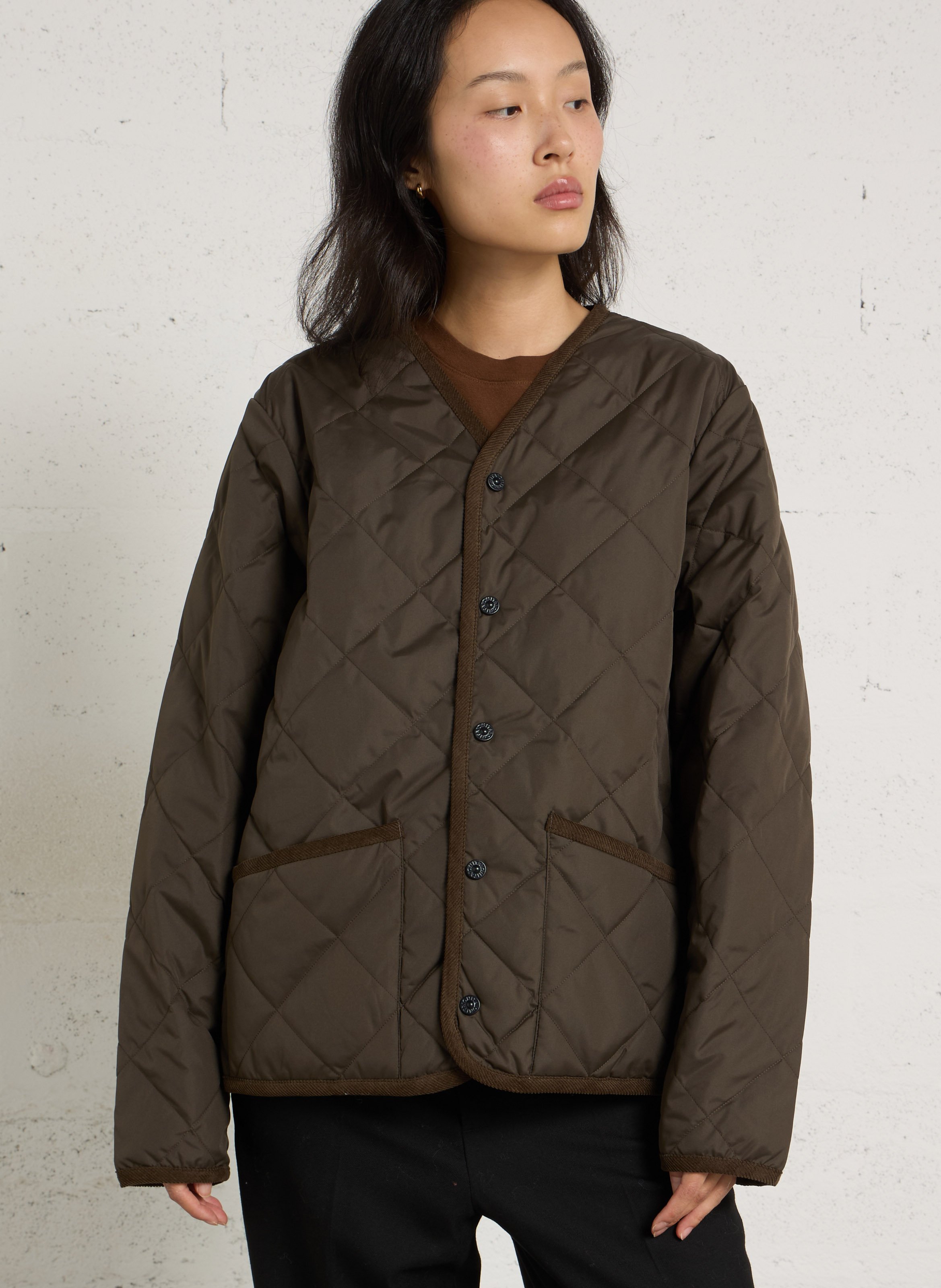 Veste droite matelassée  TAION Vert