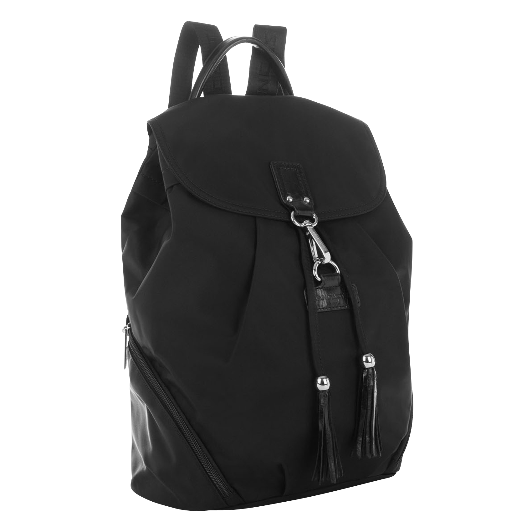 Backpack with flap Black