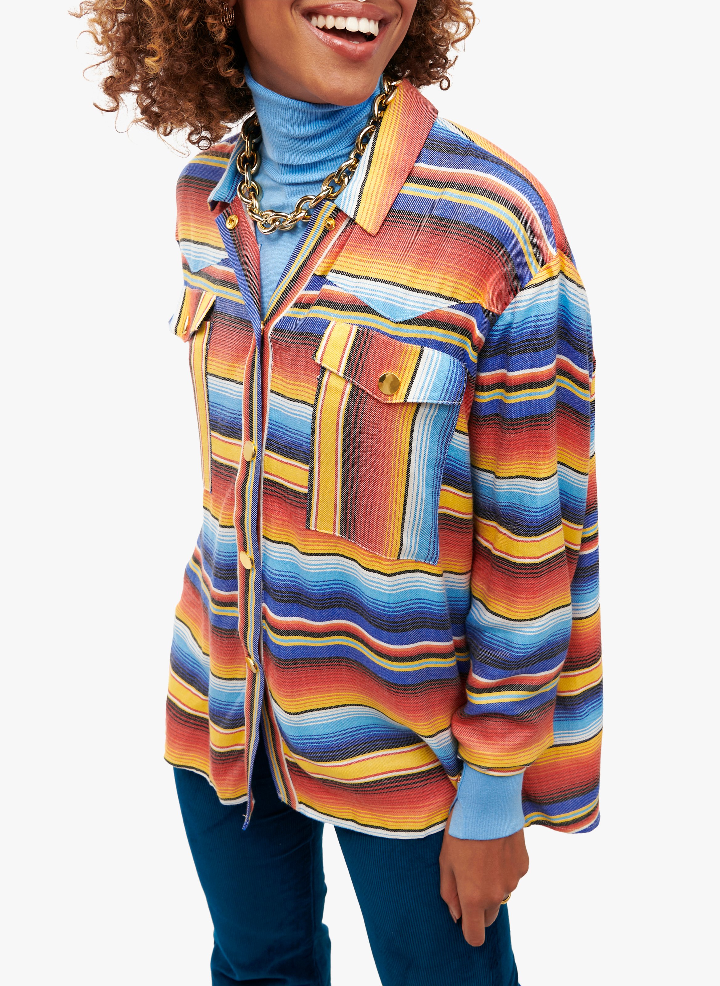 Surchemise oversize imprimée  WILD Bleu