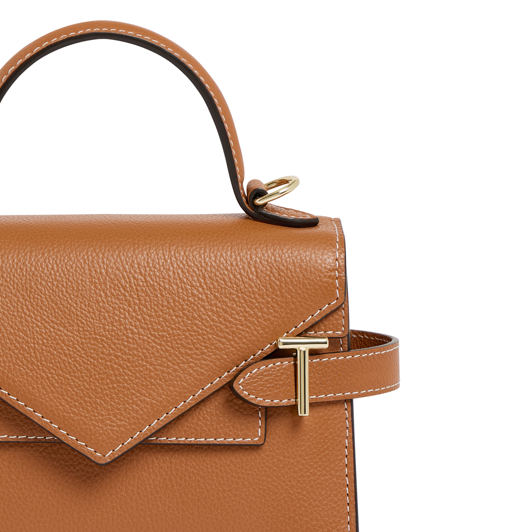 Leather handbag LE TANNEUR Brown