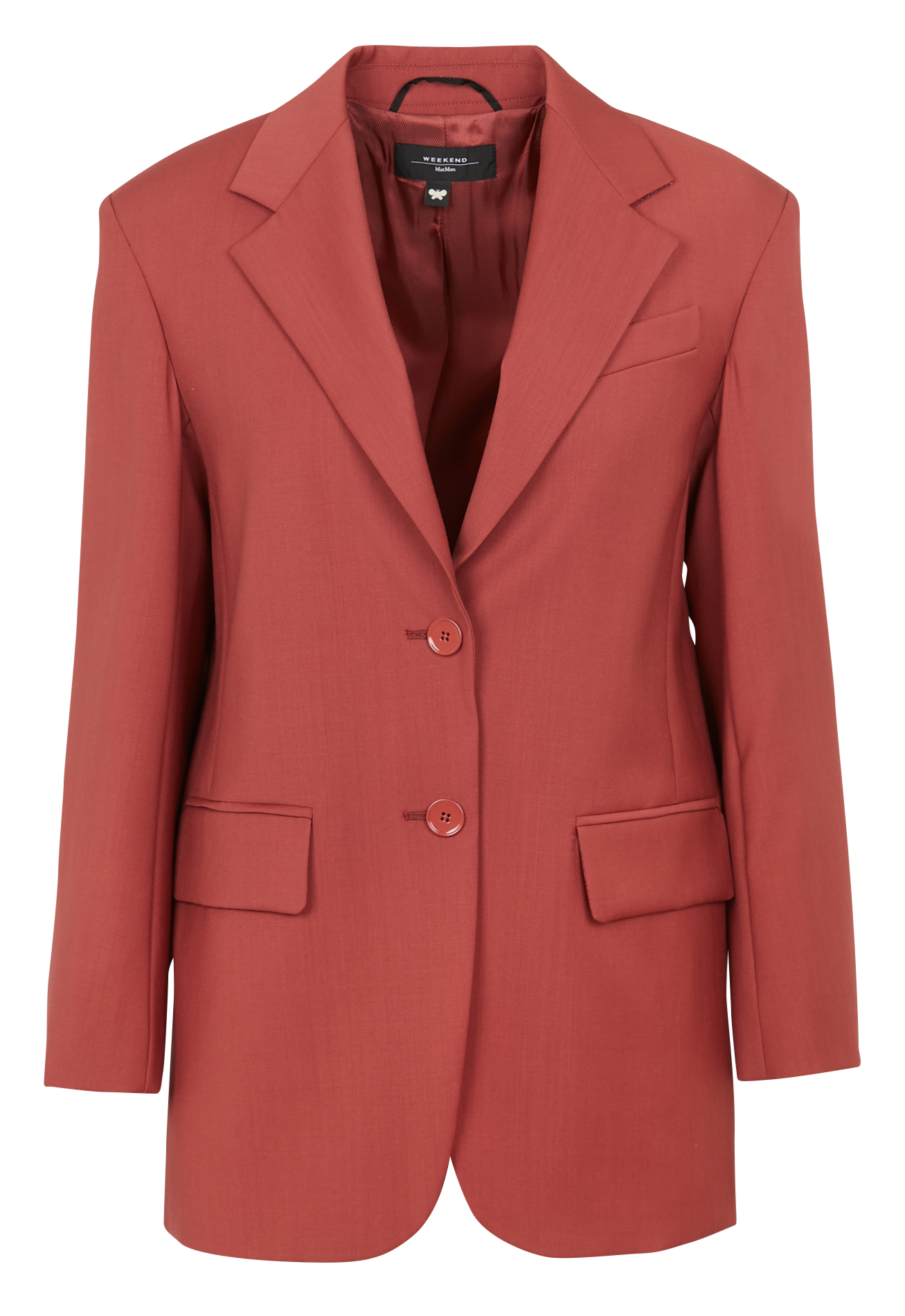 Straight virgin wool blazer with tailored collar MAX MARA WEEK END Red