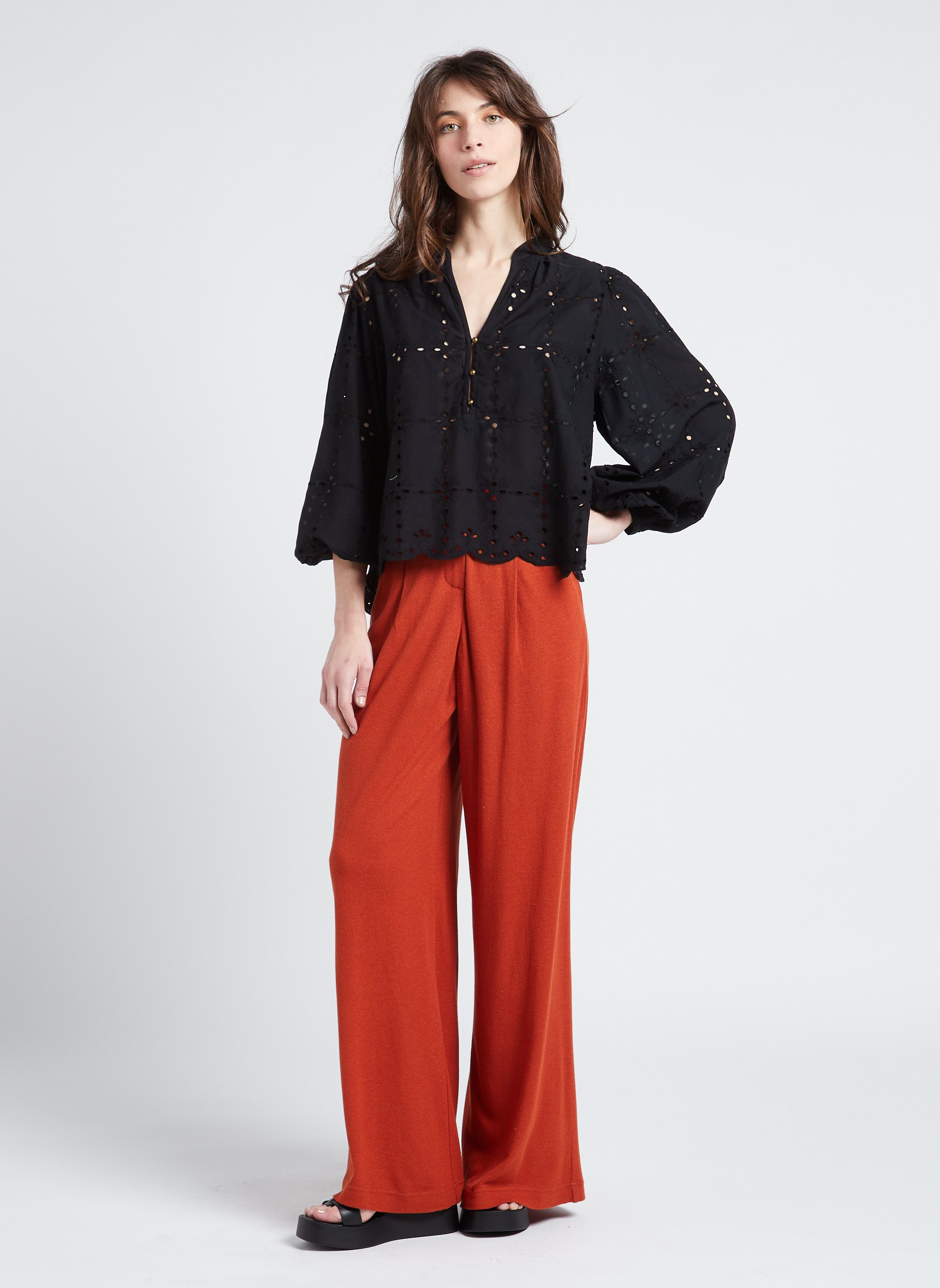 Wide-leg high-waisted linen-blend pants MAX MARA LEISURE Golden