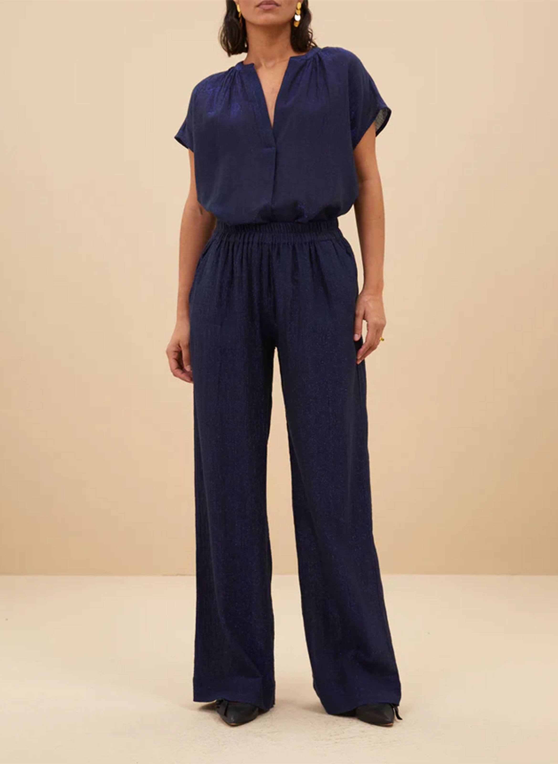 Rechte, soepelvallende broek BY BAR Blauw