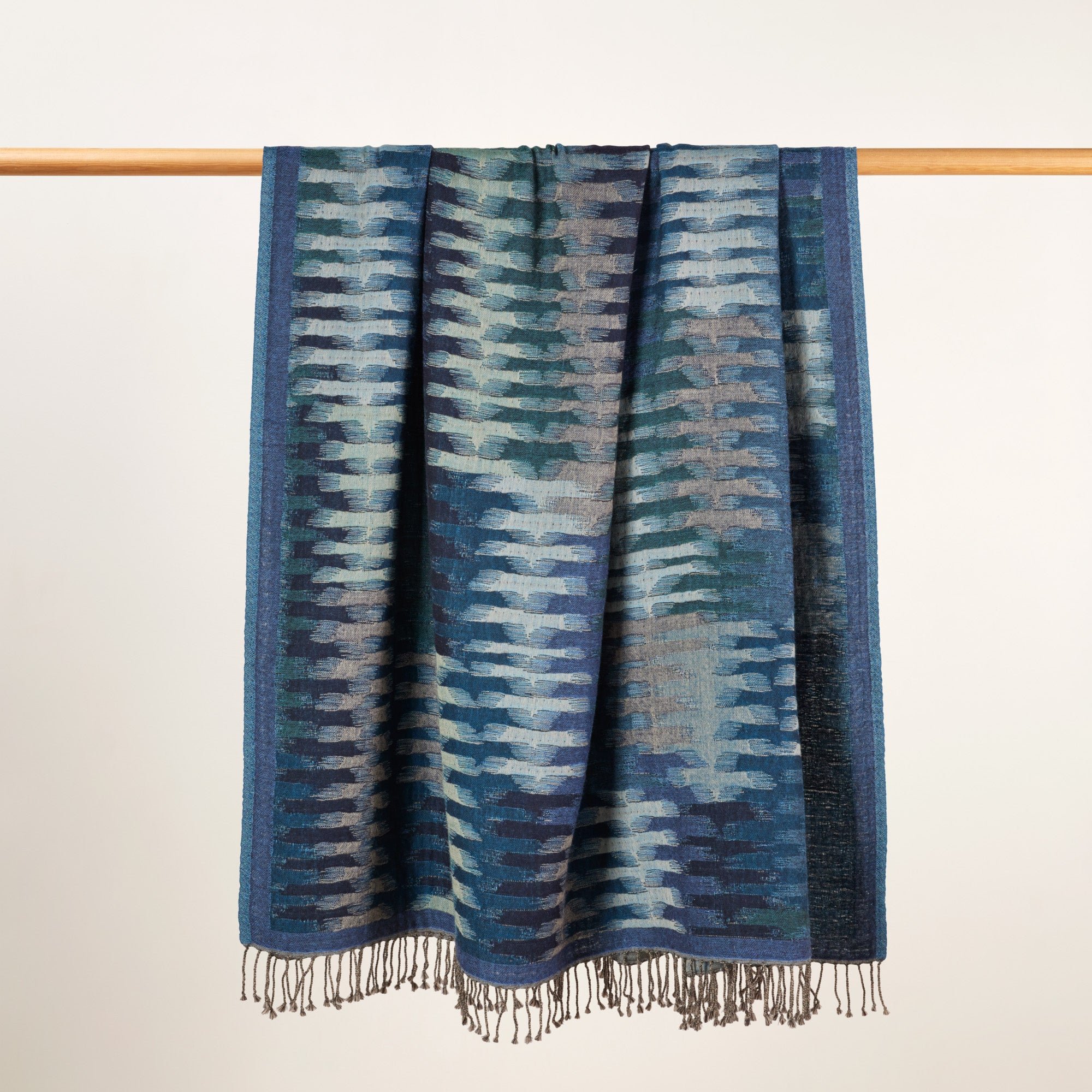 Plaid pure laine MADURA Bleu