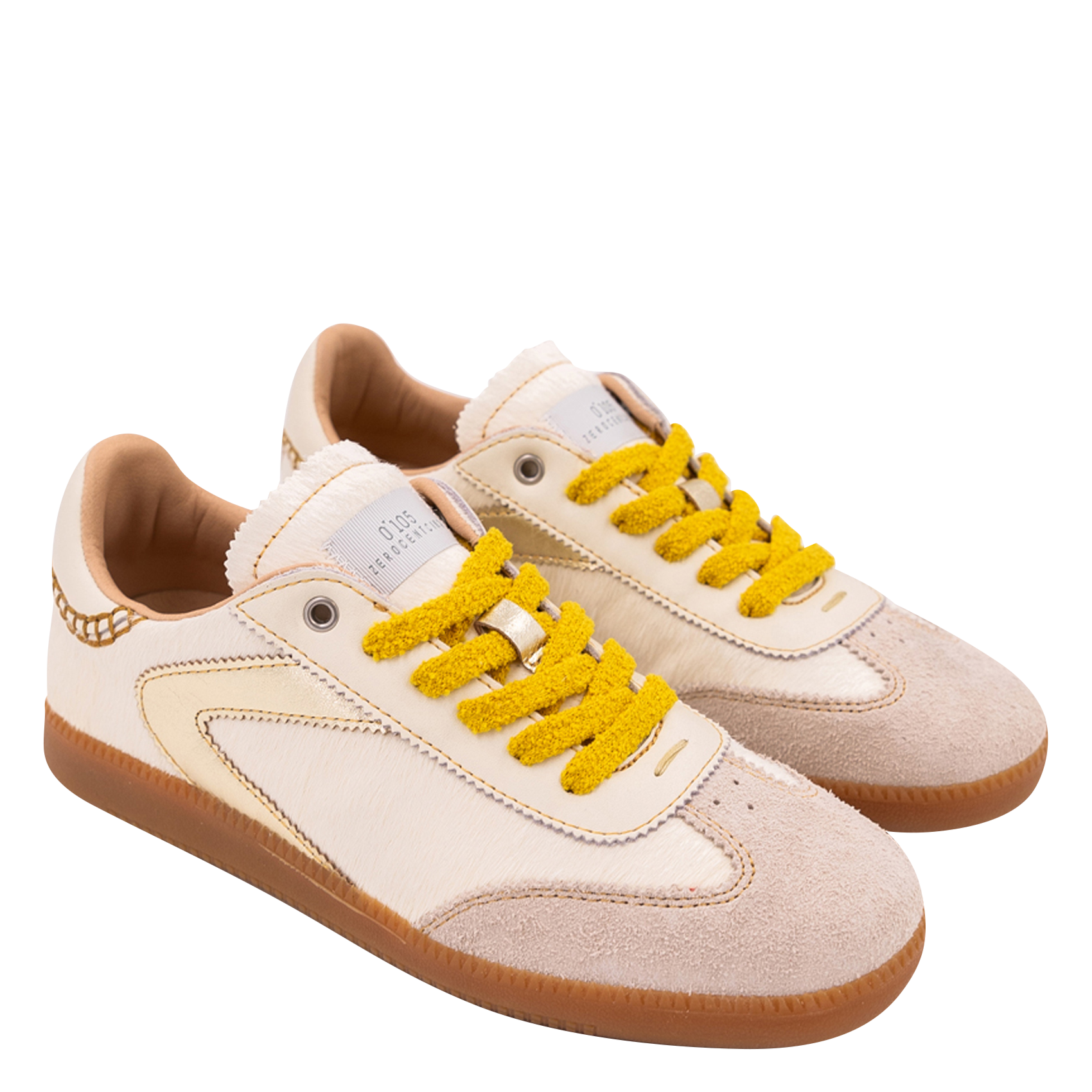 Niedrige Ledersneaker 0'105 Weiss