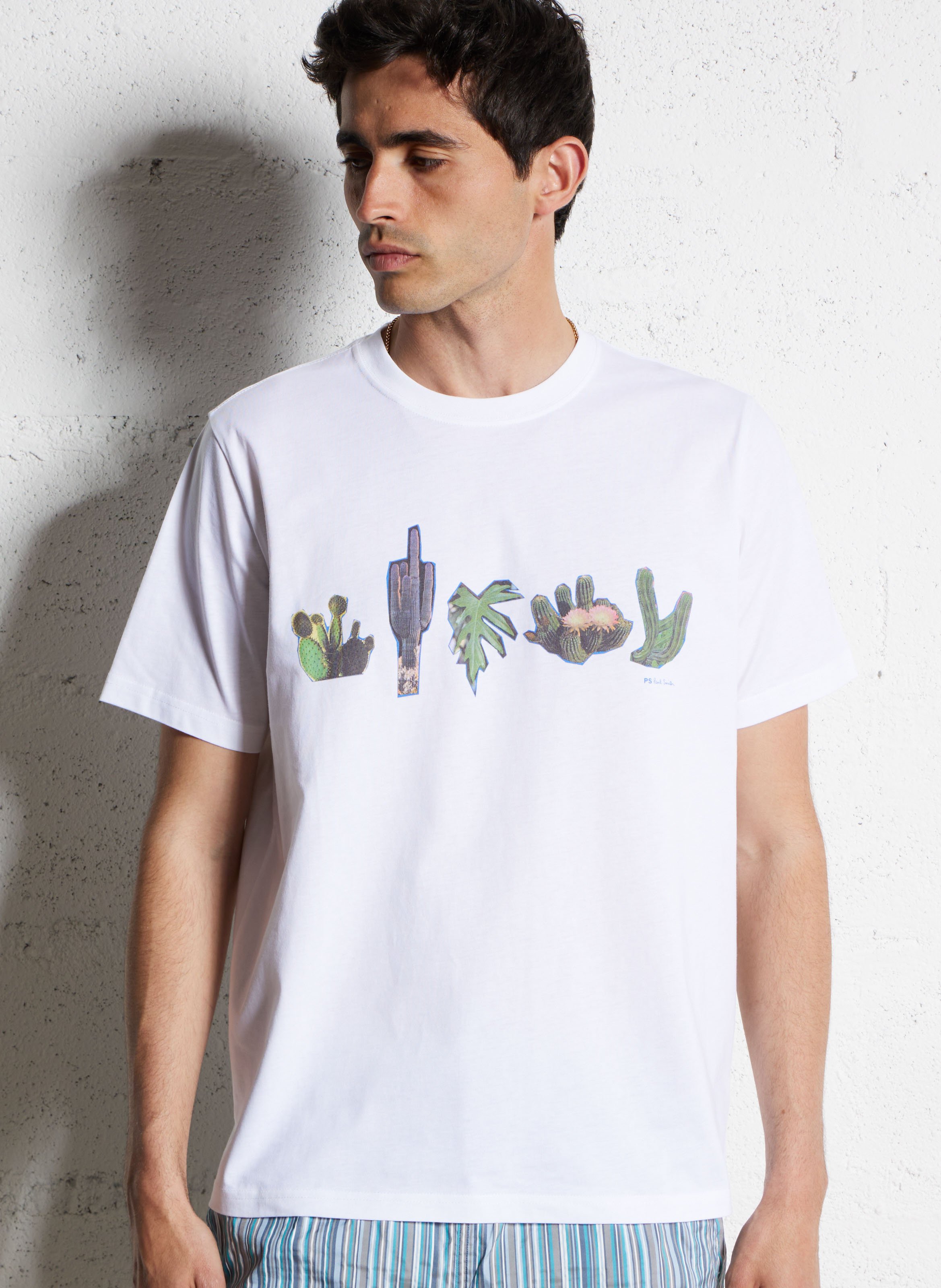 Oversized organic cotton printed t-shirt PAUL SMITH White