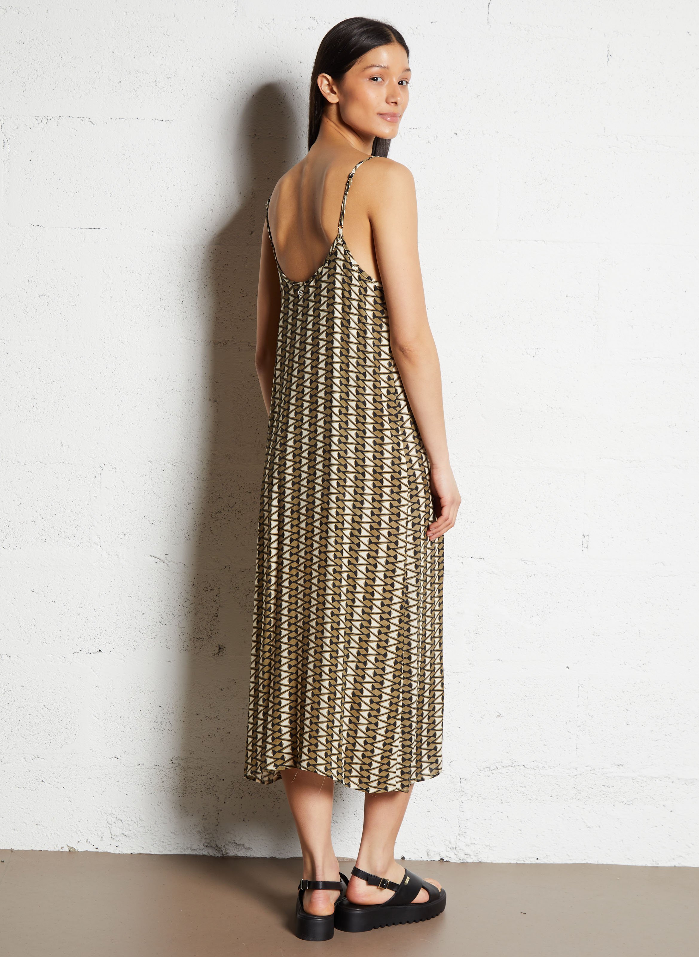 Robe midi col V PLEASE Multicolore