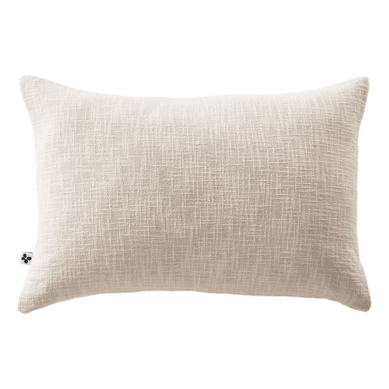 Coussin déco déhoussable 100% coton L'EFFET PAPILLON Beige