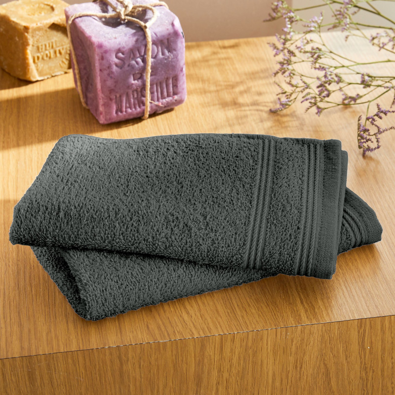 100% combed cotton hand towel COTON PUR Grey