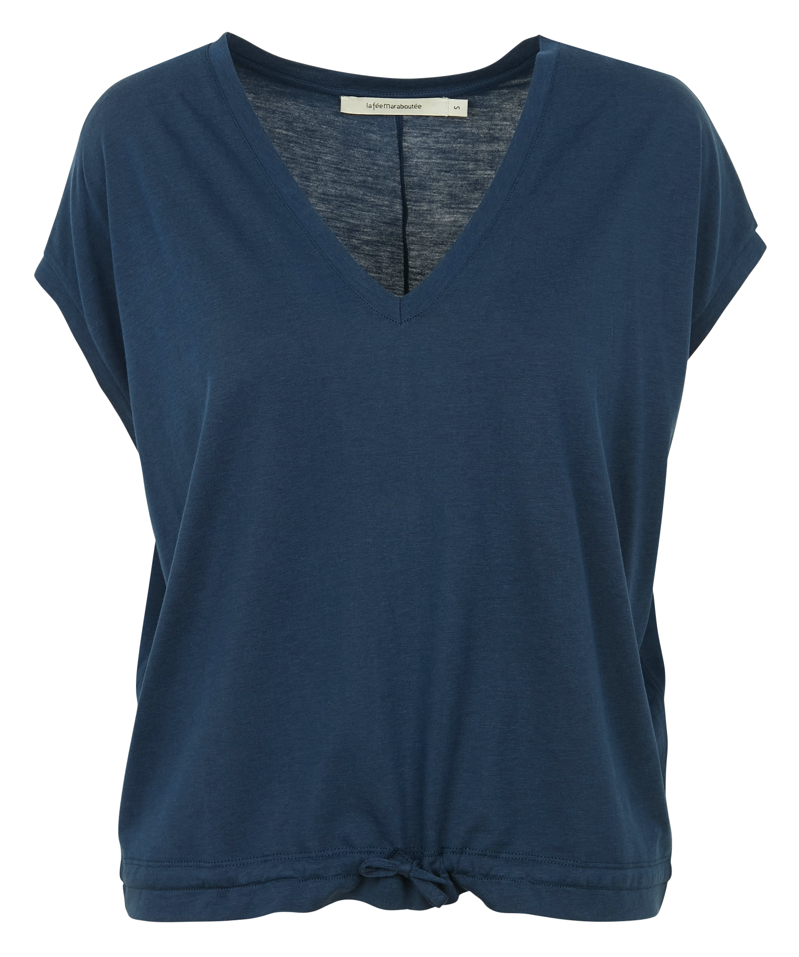 Fließendes T-Shirt aus Baumwoll-Mix  Petrole