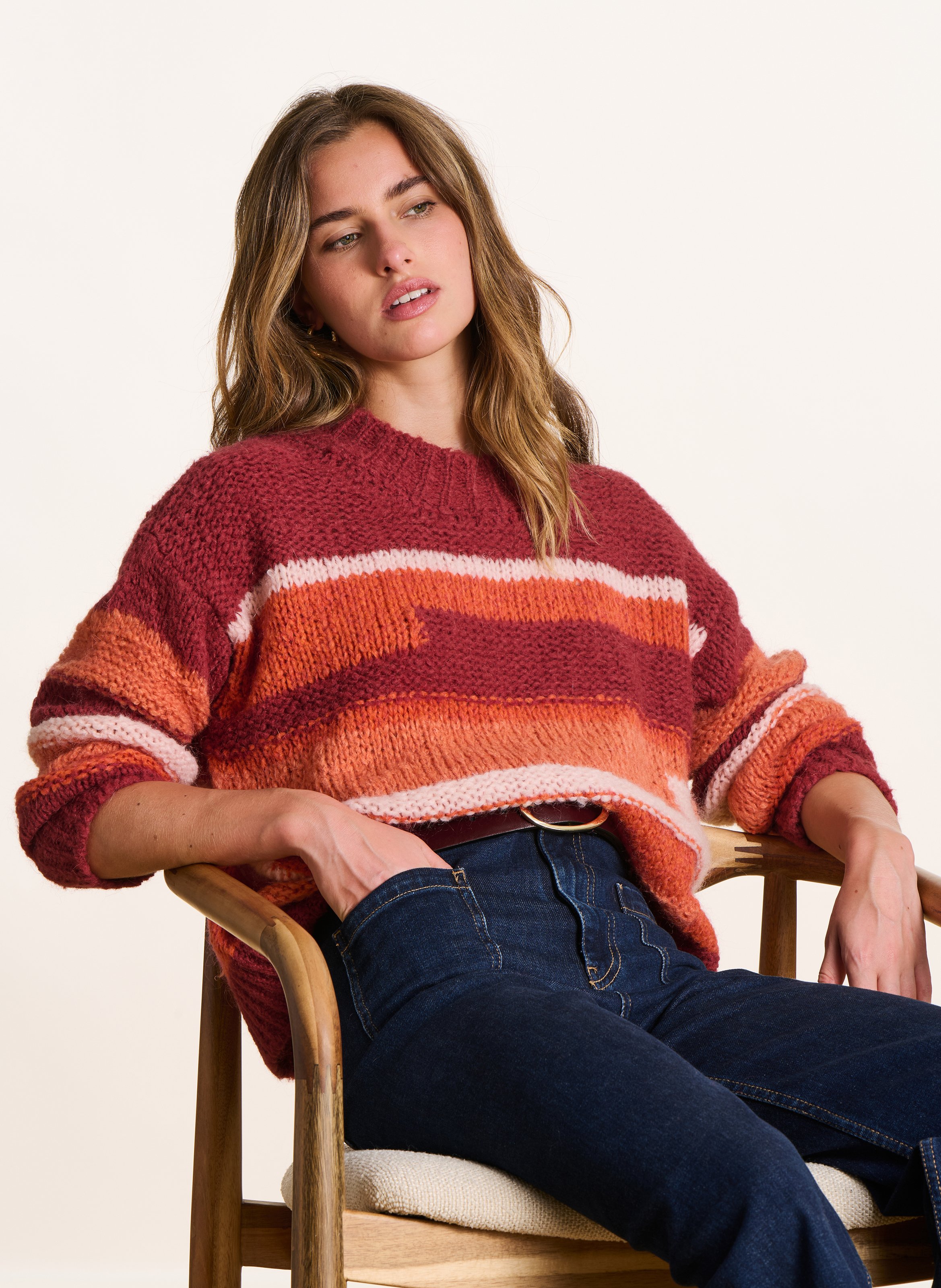 Gestreifter Pullover LA FEE MARABOUTEE Rot