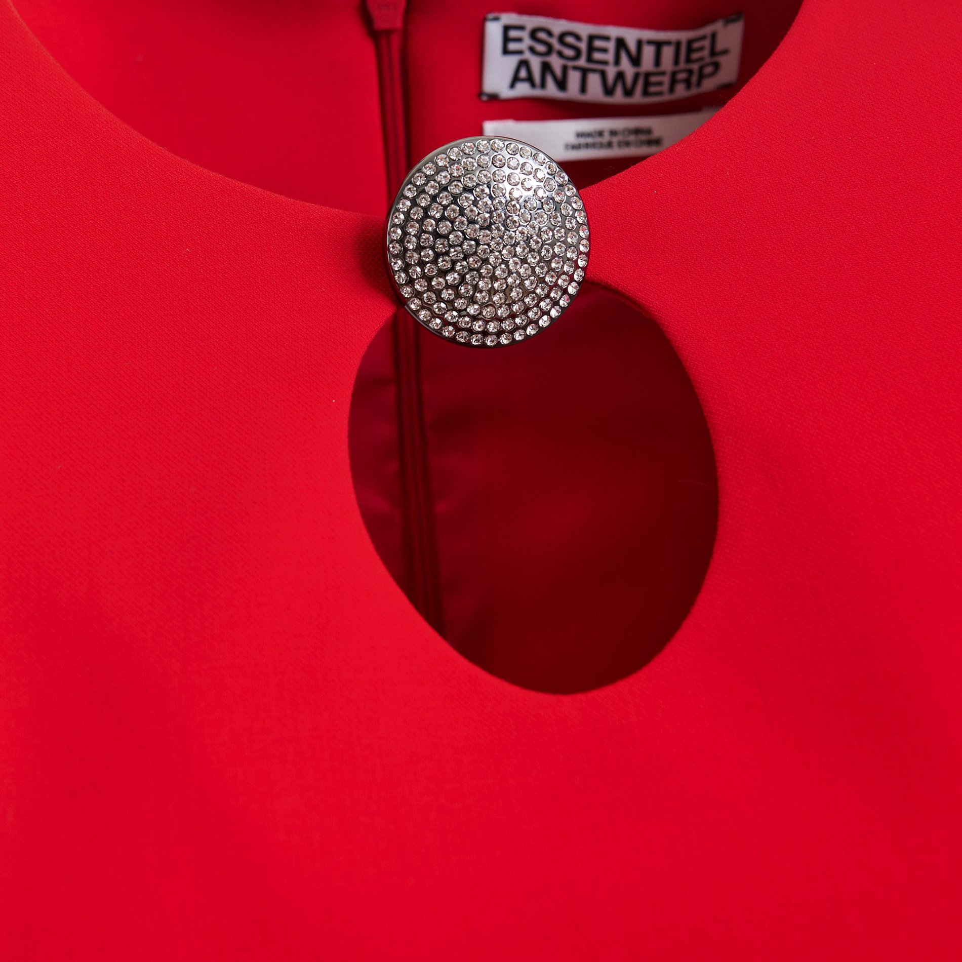 Short dress in mixed recycled fibers ESSENTIEL ANTWERP Red