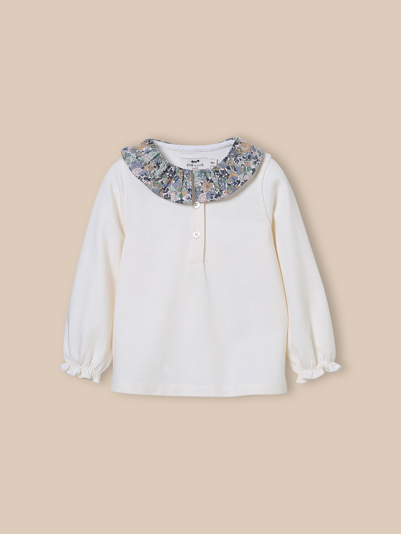 Organic cotton Liberty fabric T-shirt CYRILLUS Beige