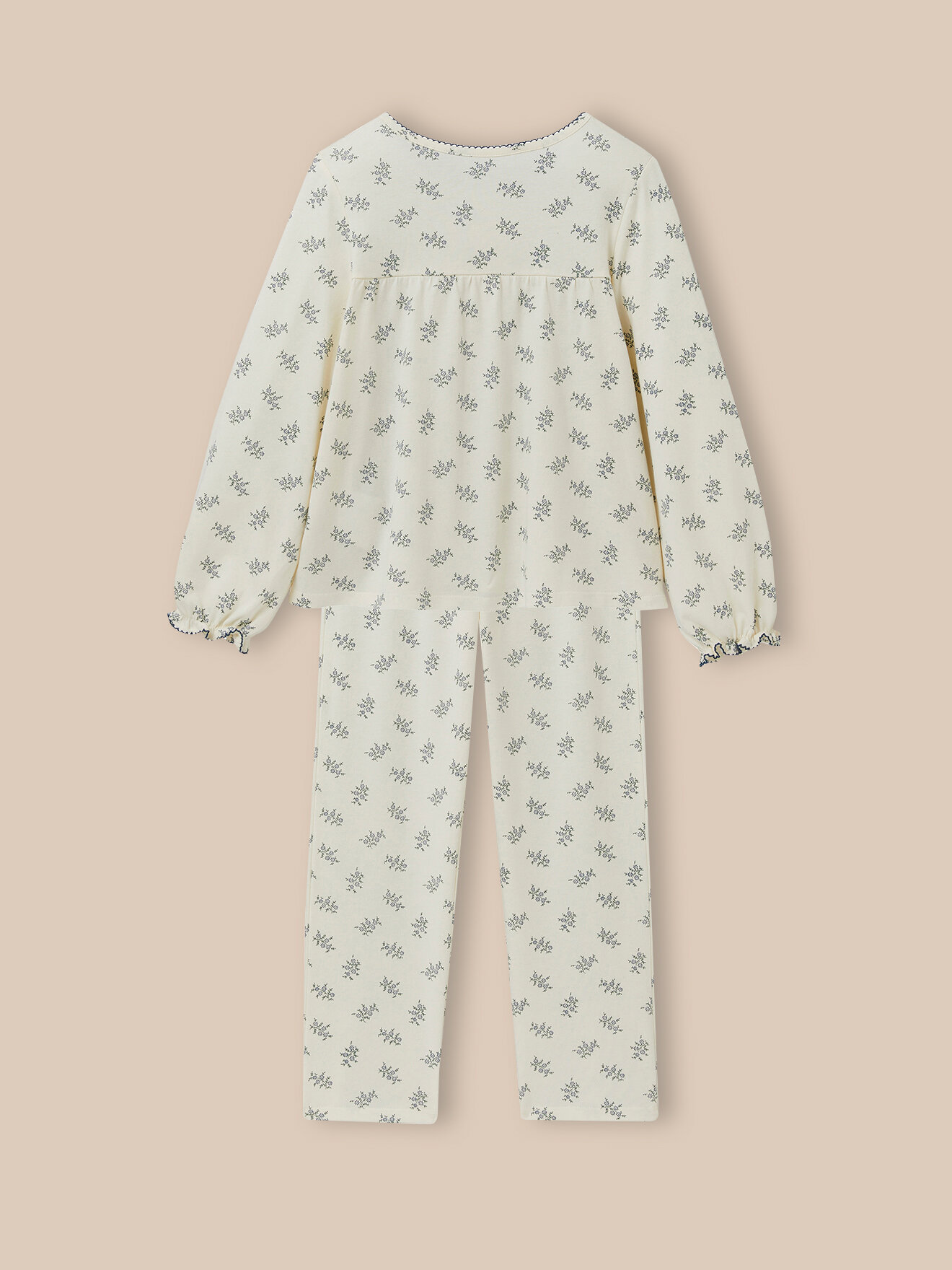 Suzanne printed organic cotton pyjamas CYRILLUS White