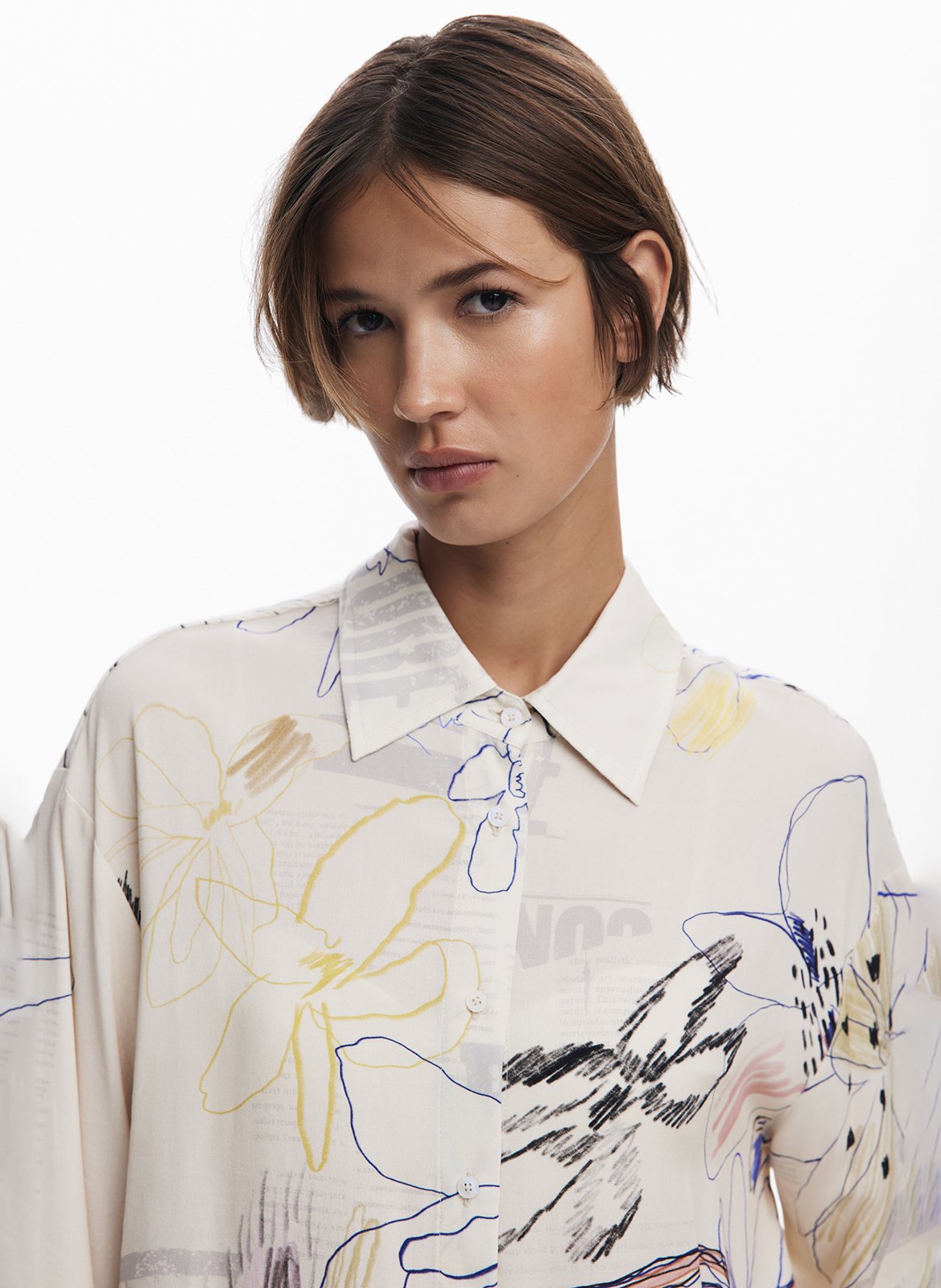 Chemise col classique imprimée DESIGUAL White