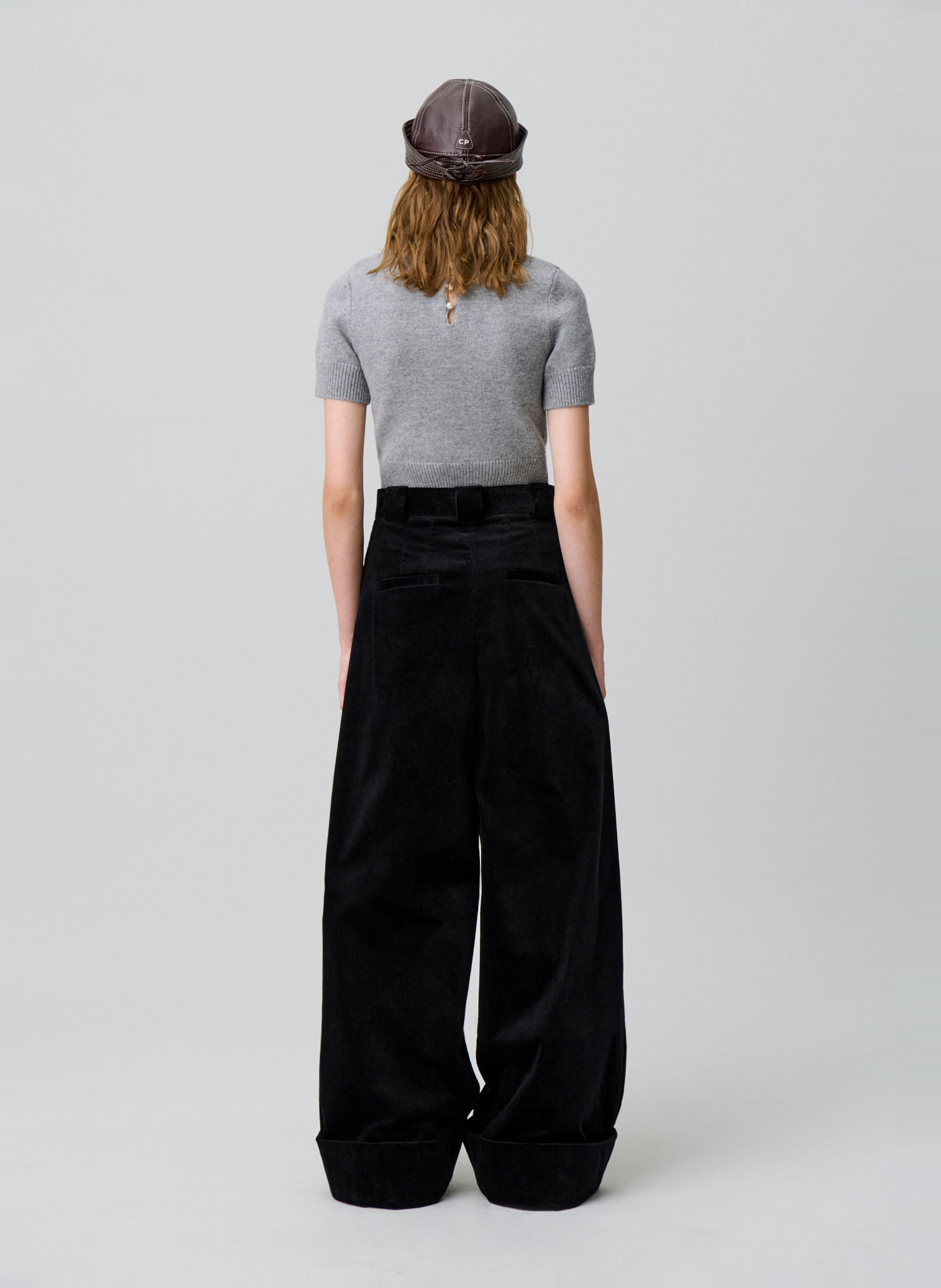 Pantalon large en coton mélangé CLAUDIE PIERLOT Noir