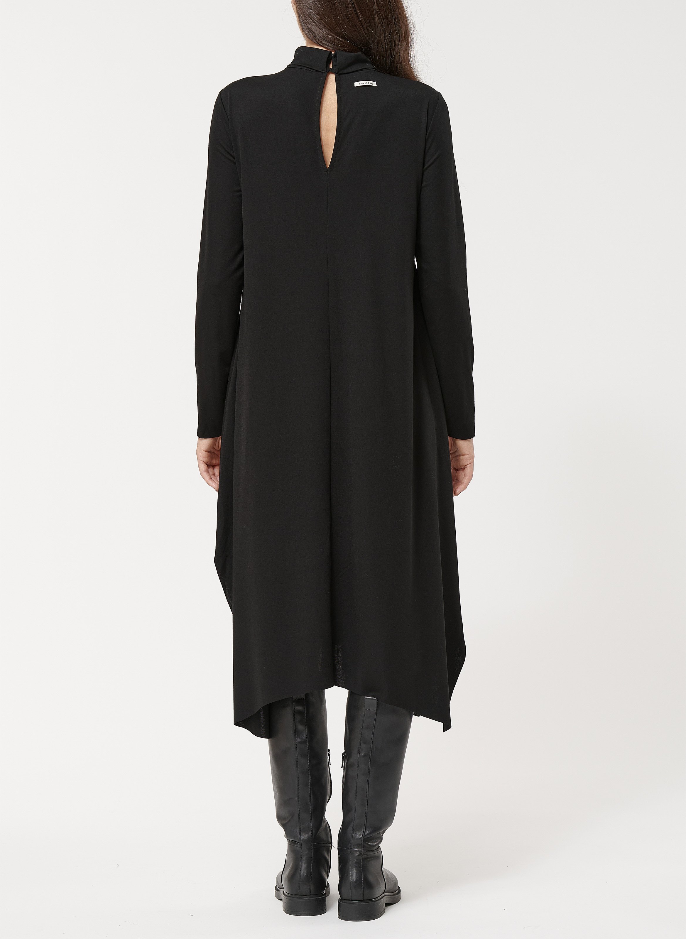 Robe asymétrique à col montant  HUMILITY Noir