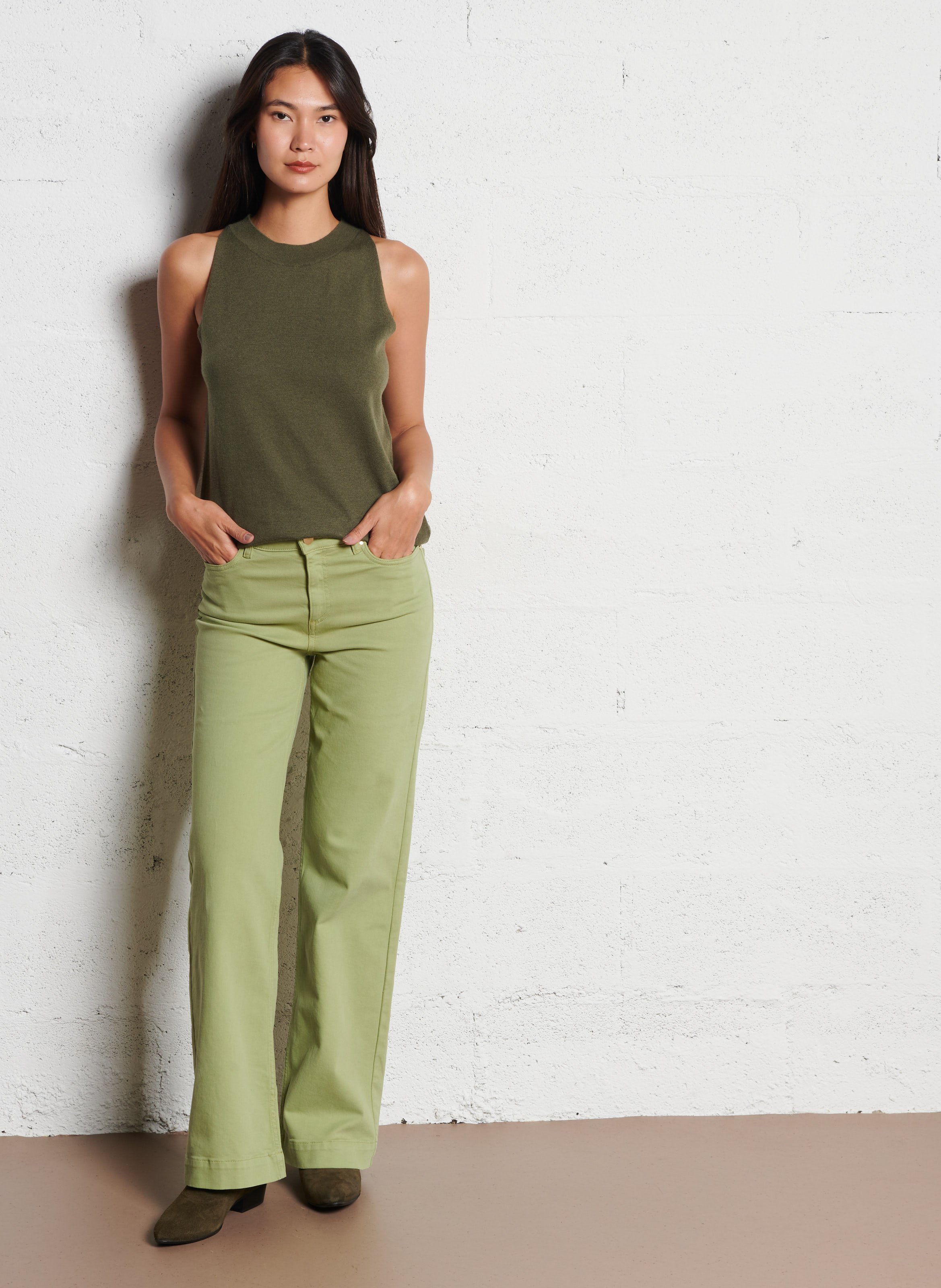 Bottines en cuir velours ANONYMOUS COPENHAGEN Vert