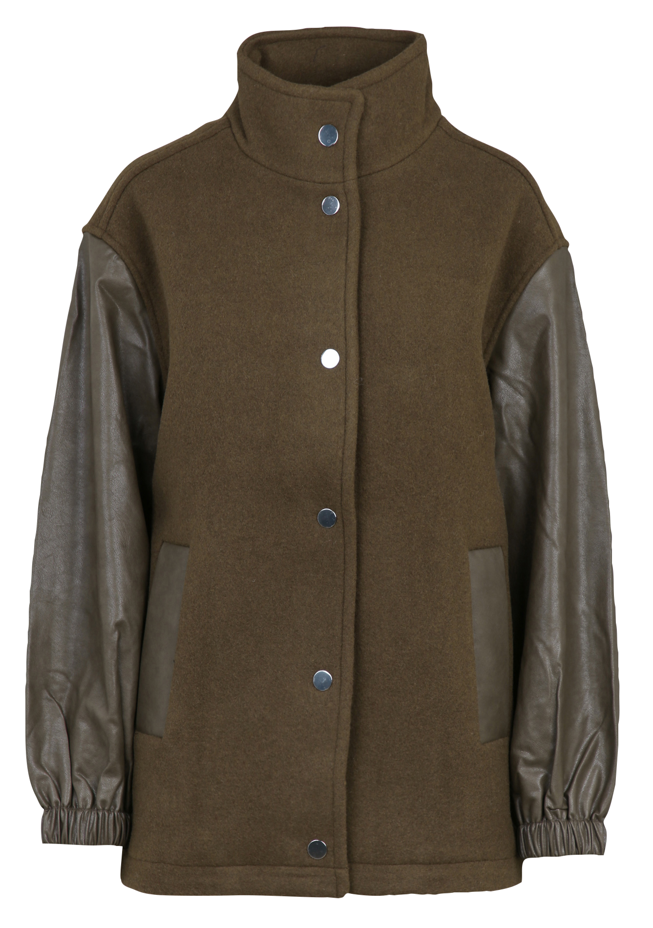 Blouson oversize en laine mélangée BERENICE Marron