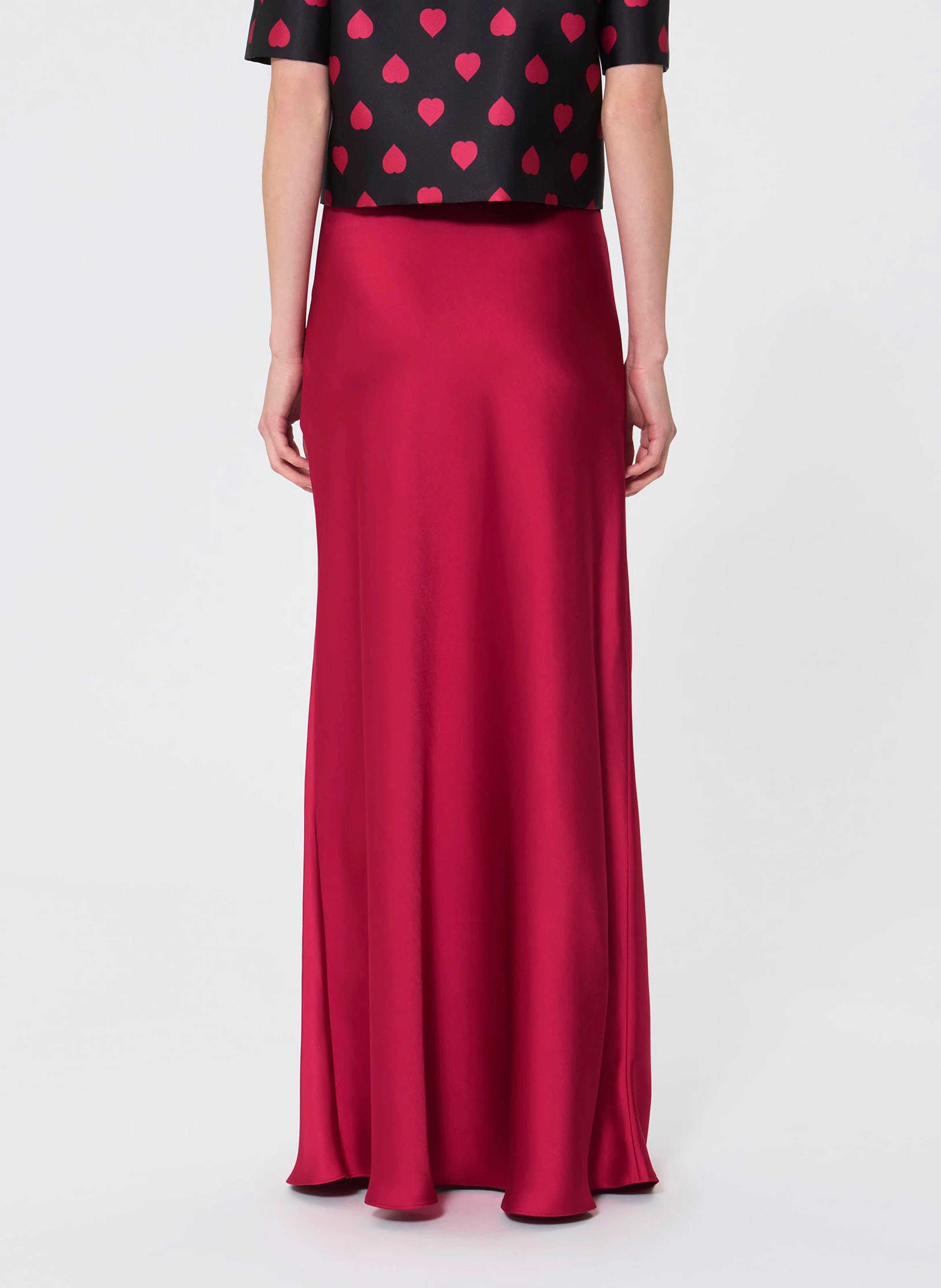 Long satin skirt TARA JARMON Red