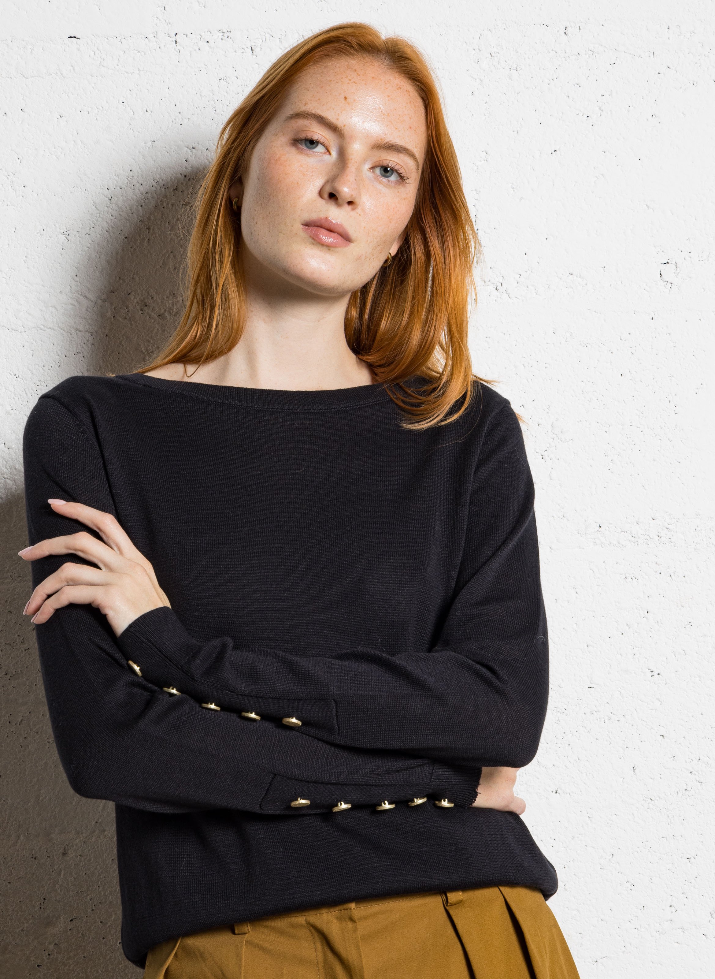 Pull droit uni en maille fine VILA