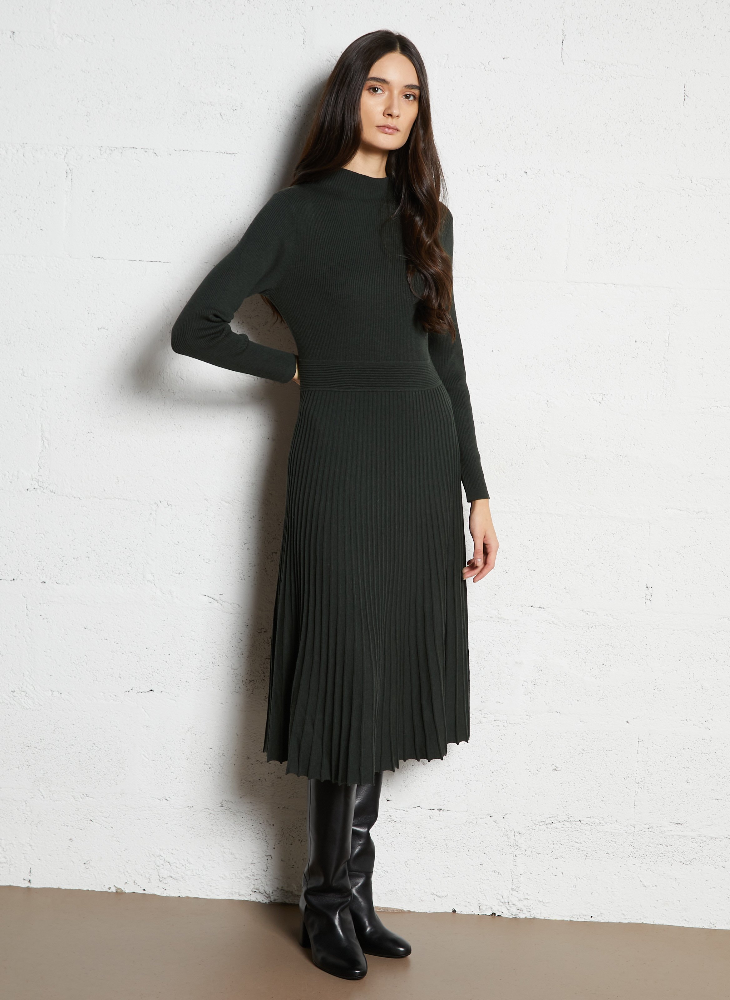 Robe midi plissée MAISON 123